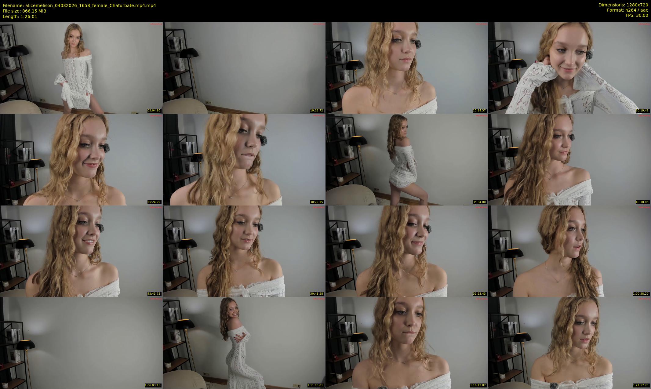 alicemelison — 87 minute Chaturbate female cam show recording, 720p, Mar 4, 2026
