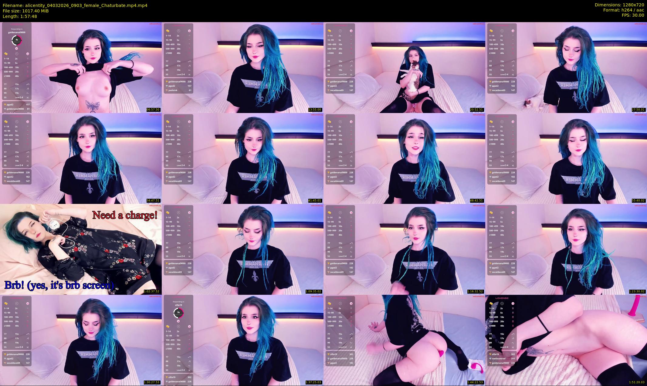 alicentity — 118 minute Chaturbate female cam show recording, 720p, Mar 4, 2026