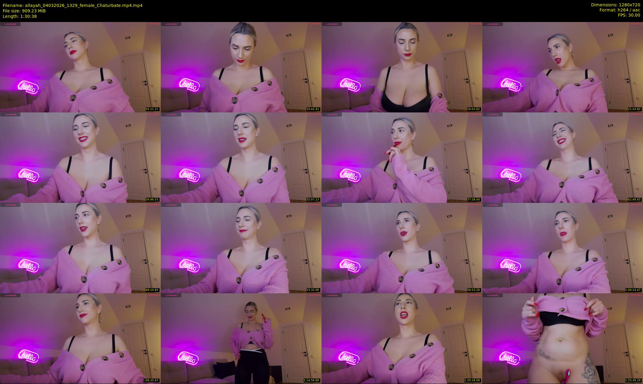 allayah — 91 minute Chaturbate female cam show recording, 720p, Mar 4, 2026