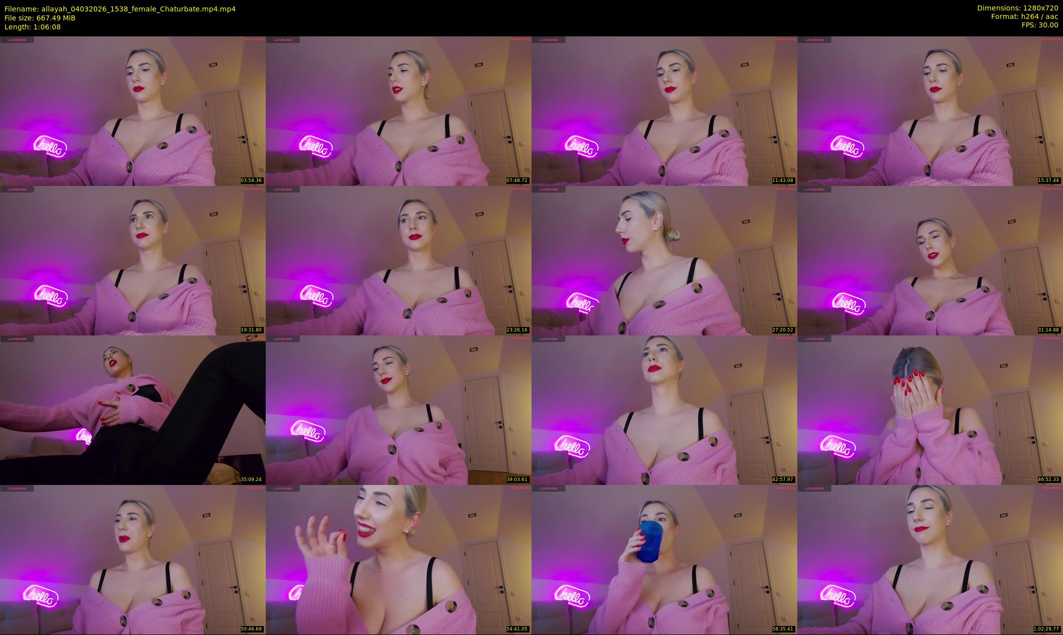 allayah — 67 minute Chaturbate female cam show recording, 720p, Mar 4, 2026