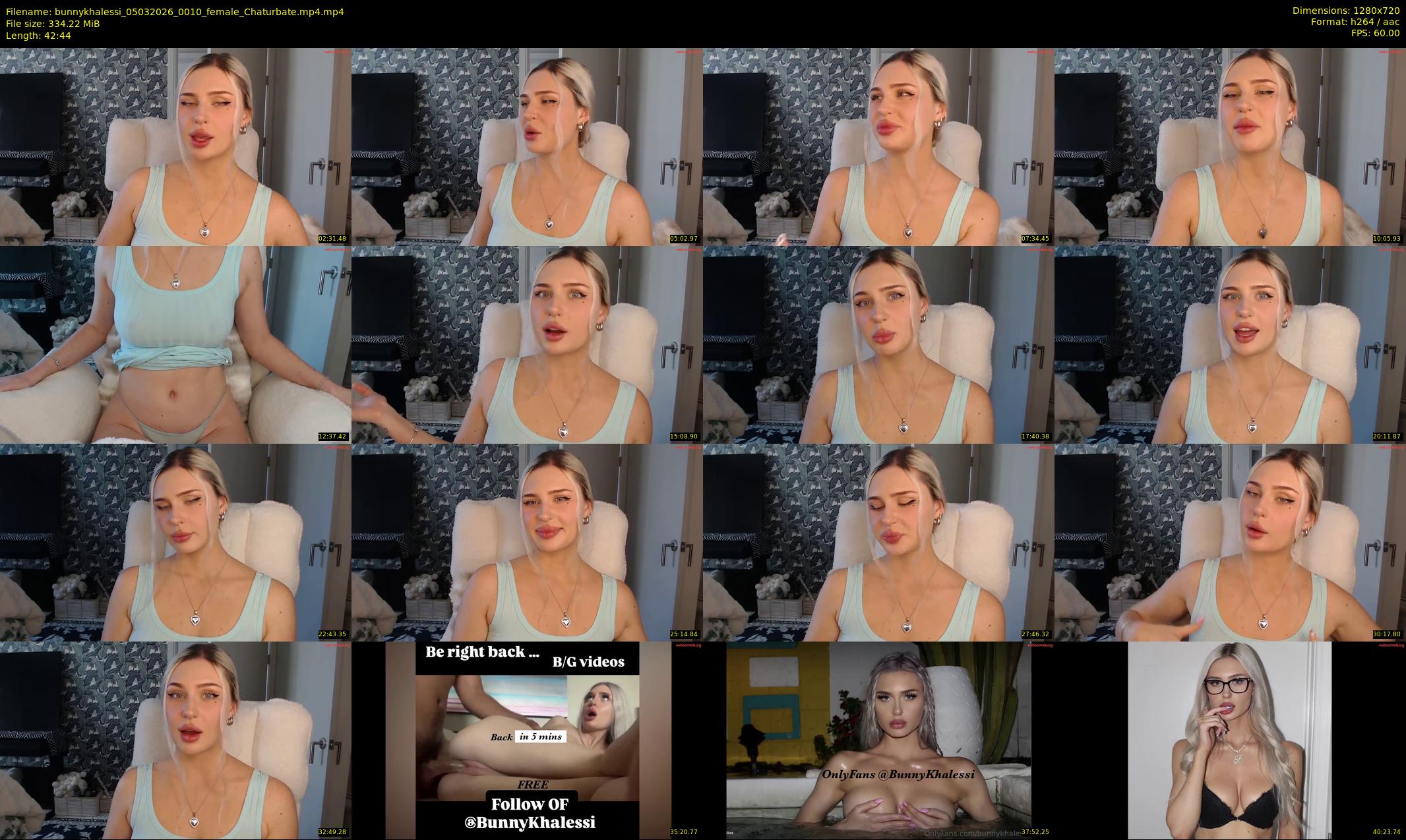 bunnykhalessi — 43 minute Chaturbate female cam show recording, 720p, Mar 5, 2026