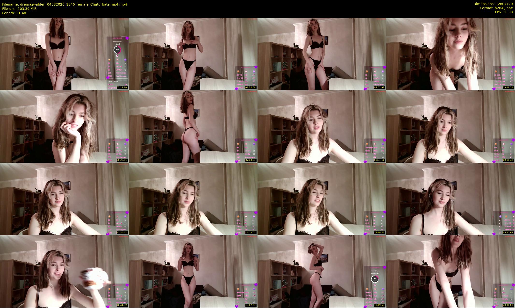 dremazwahlen — 22 minute Chaturbate female cam show recording, 720p, Mar 4, 2026