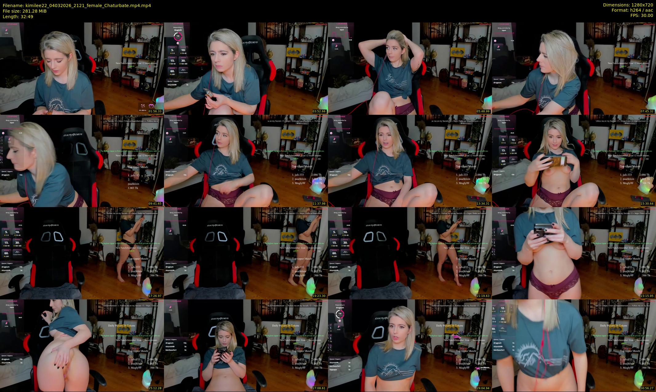 kimilee22 — 33 minute Chaturbate female cam show recording, 720p, Mar 4, 2026