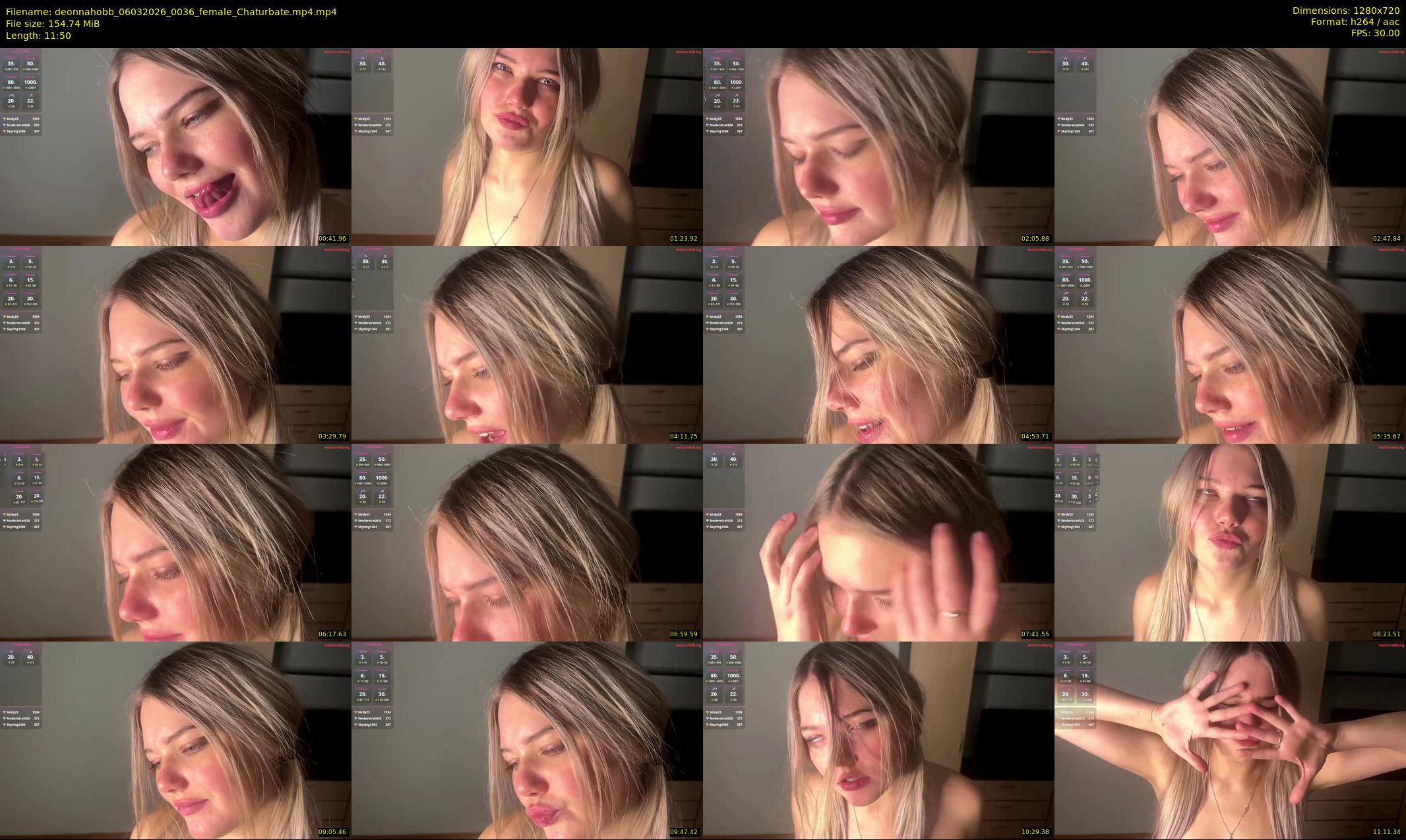 deonnahobb — 12 minute Chaturbate female cam show recording, 720p, Mar 6, 2026