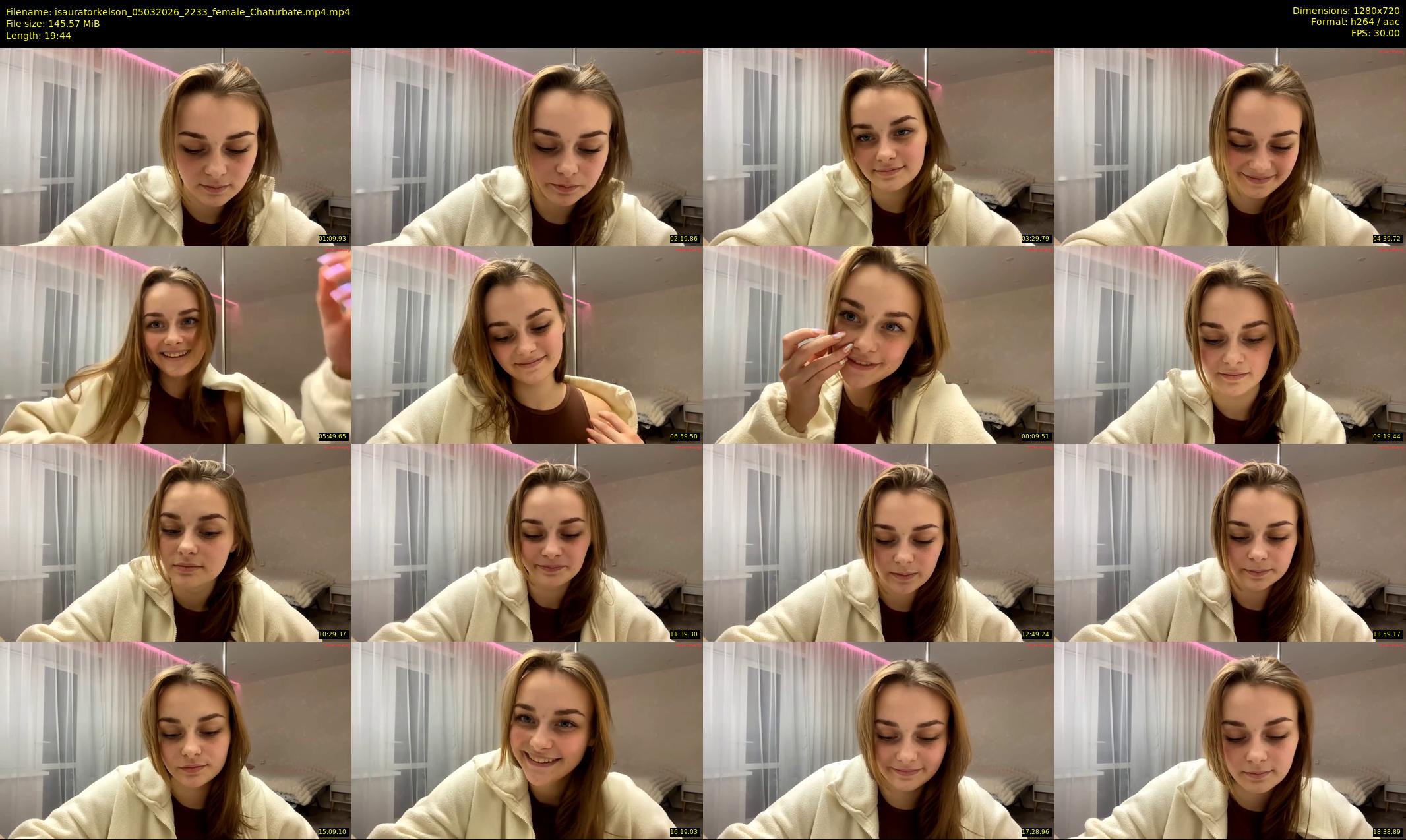 isauratorkelson — 20 minute Chaturbate female cam show recording, 720p, Mar 5, 2026