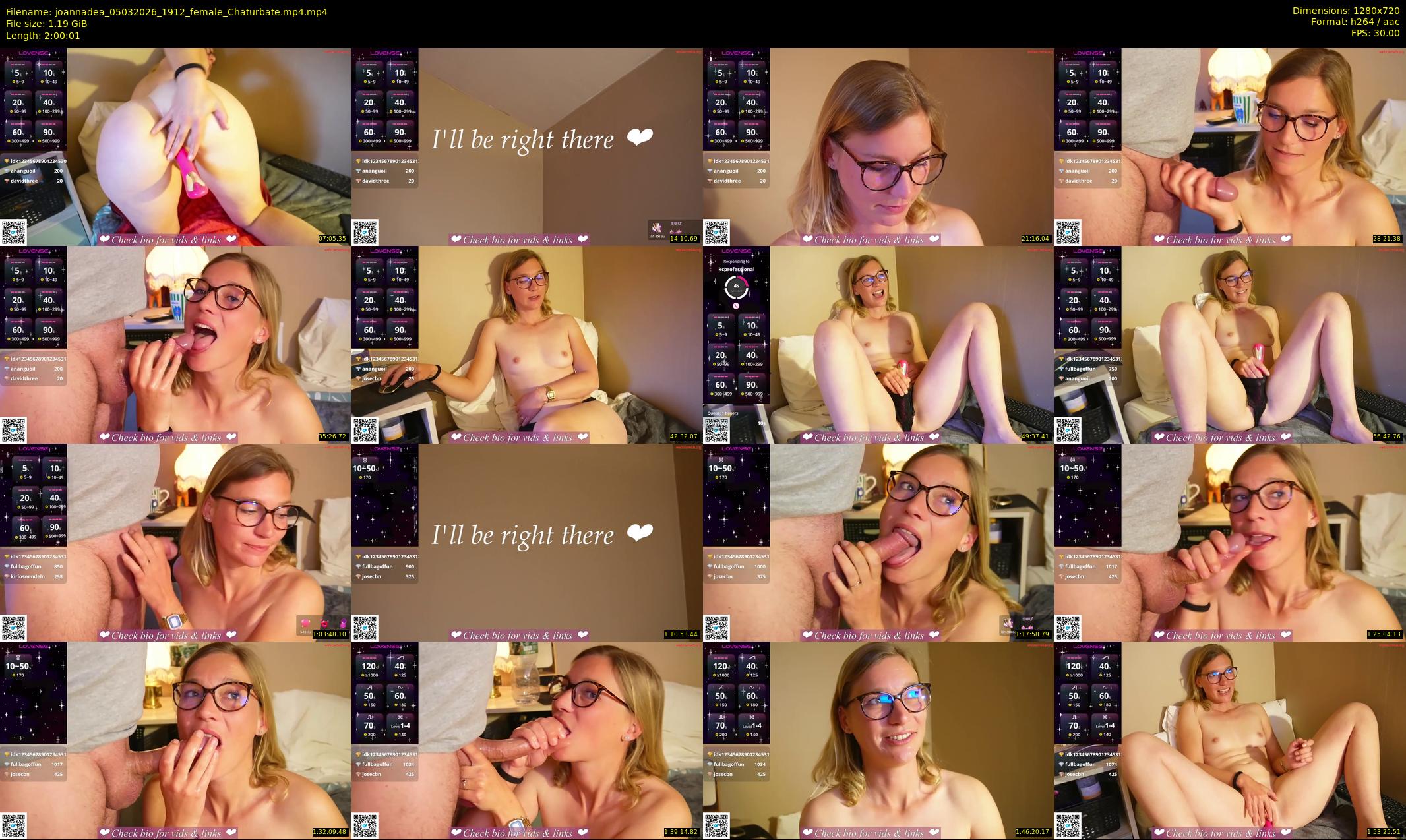 joannadea — 121 minute Chaturbate female cam show recording, 720p, Mar 5, 2026