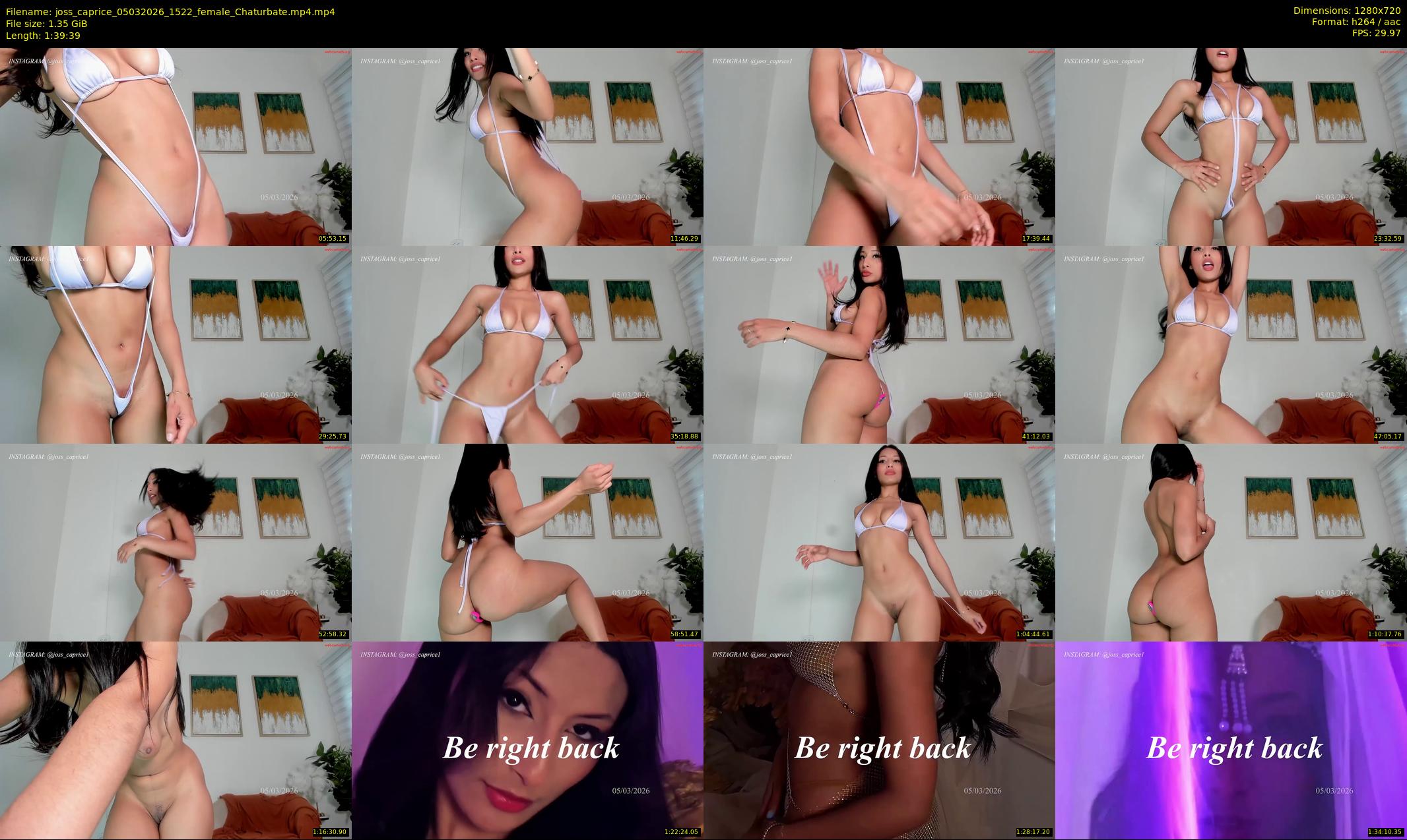 joss_caprice — 100 minute Chaturbate female cam show recording, 720p, Mar 5, 2026