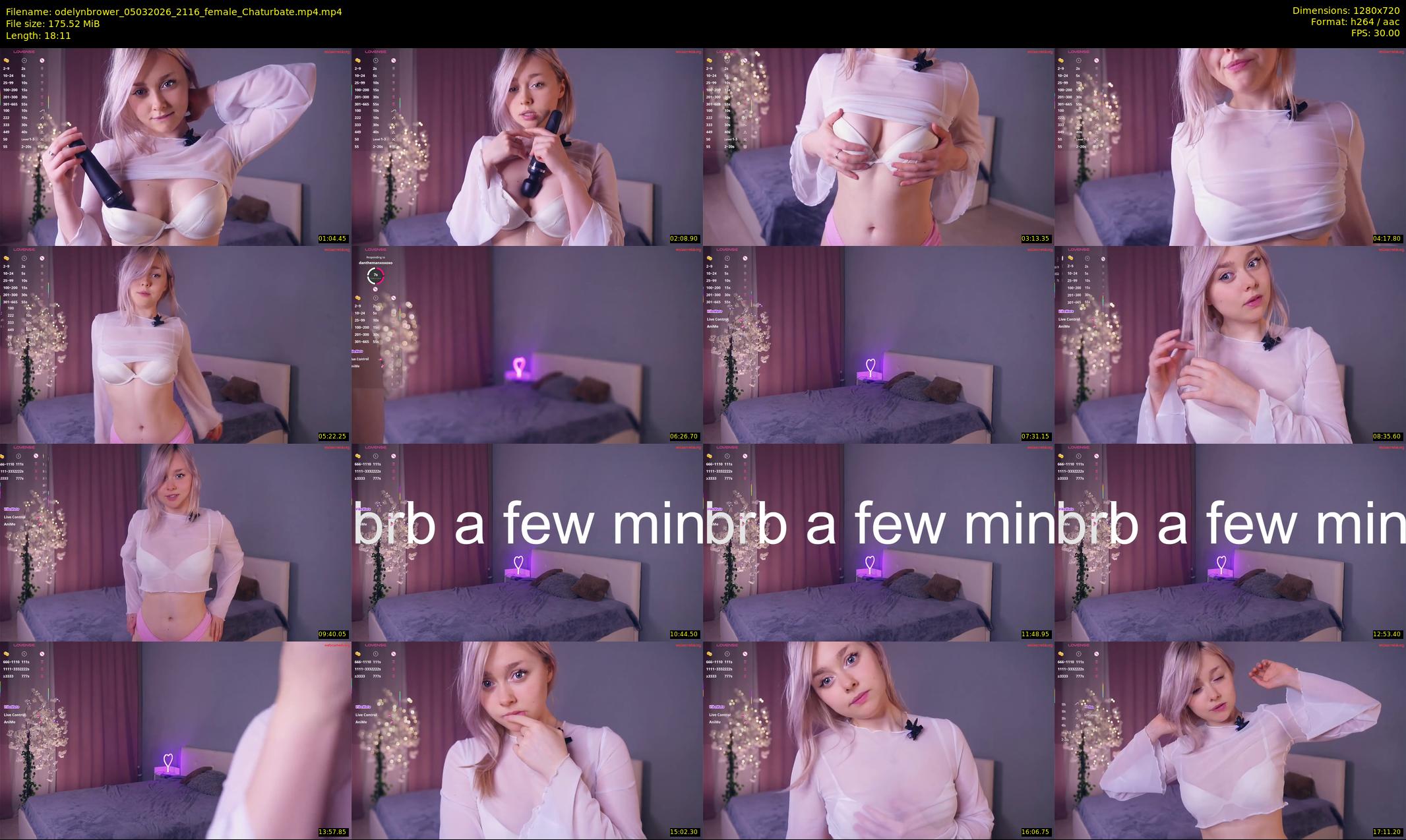 odelynbrower — 19 minute Chaturbate female cam show recording, 720p, Mar 5, 2026