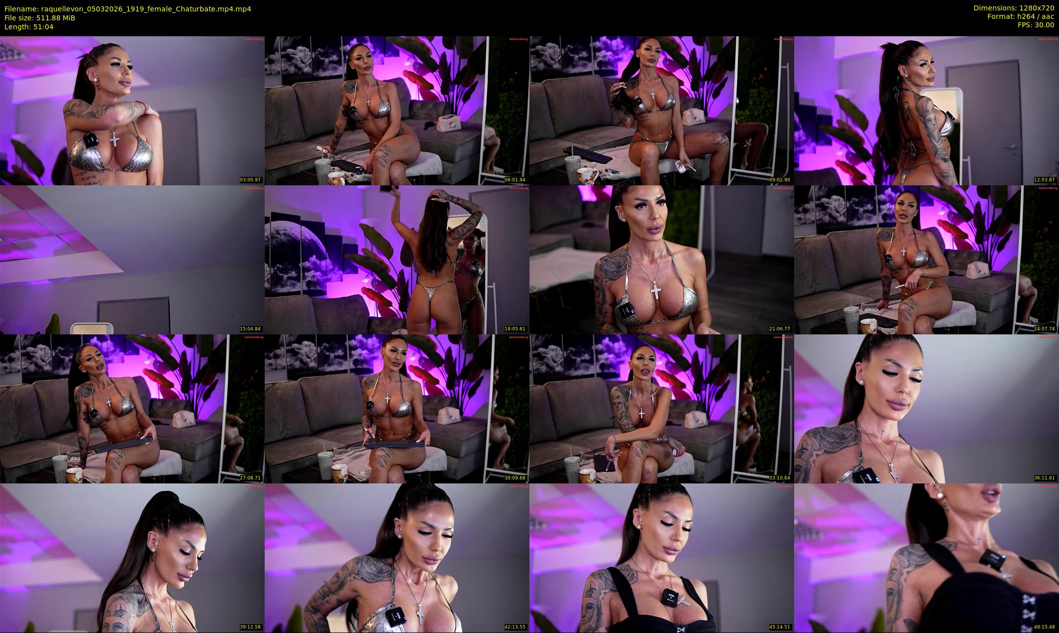 raquellevon — 52 minute Chaturbate female cam show recording, 720p, Mar 5, 2026