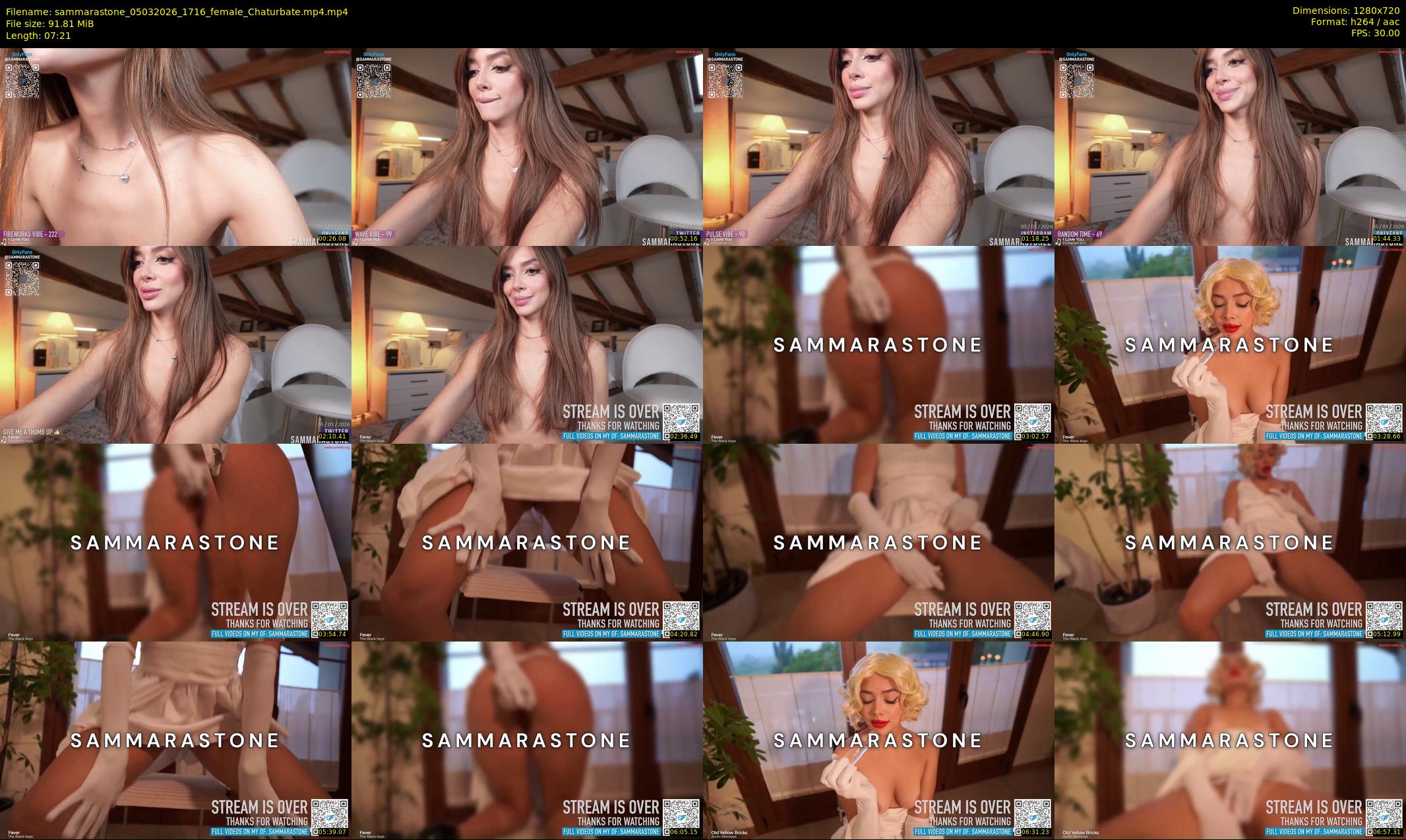 sammarastone — 8 minute Chaturbate female cam show recording, 720p, Mar 5, 2026