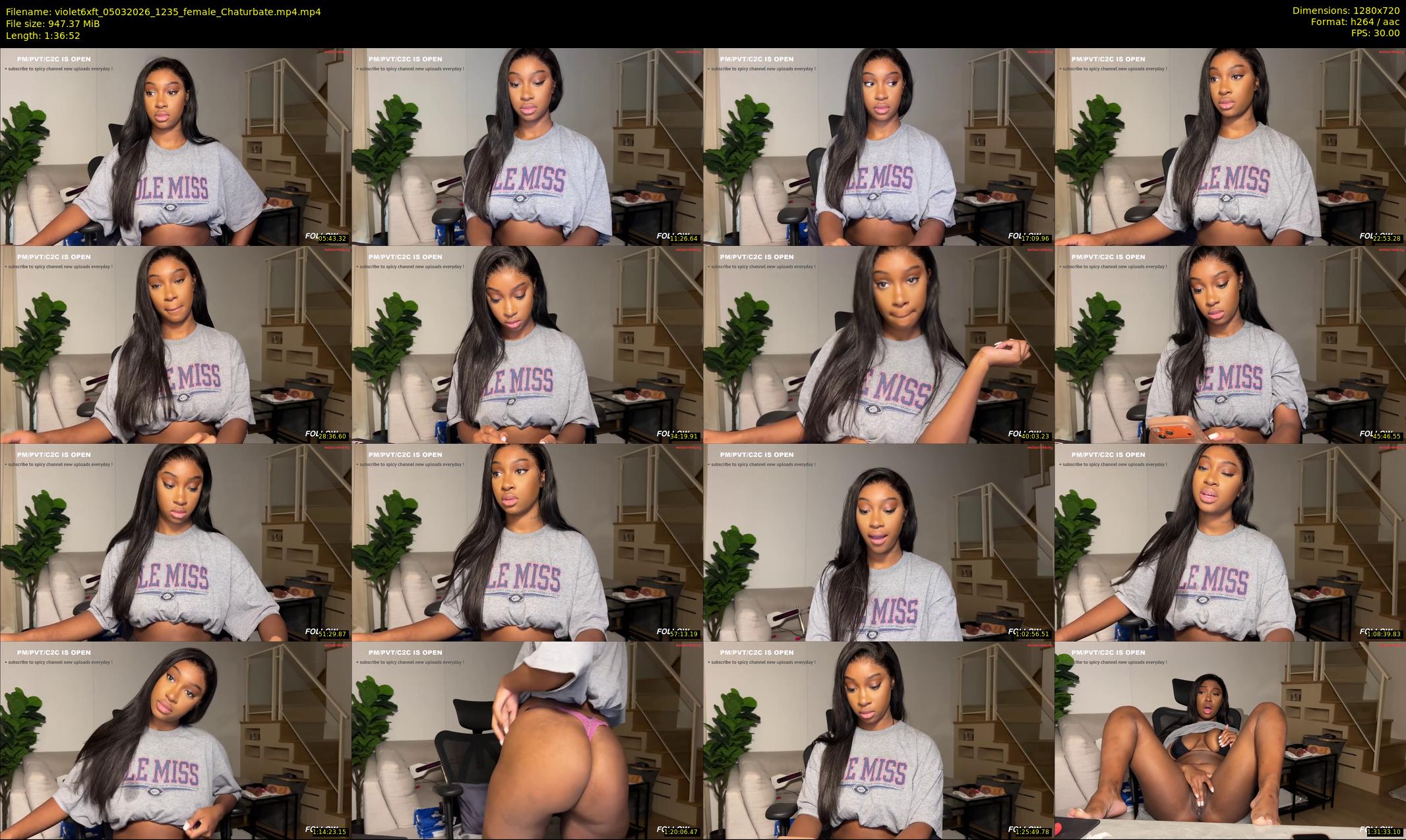 violet6xft — 97 minute Chaturbate female cam show recording, 720p, Mar 5, 2026