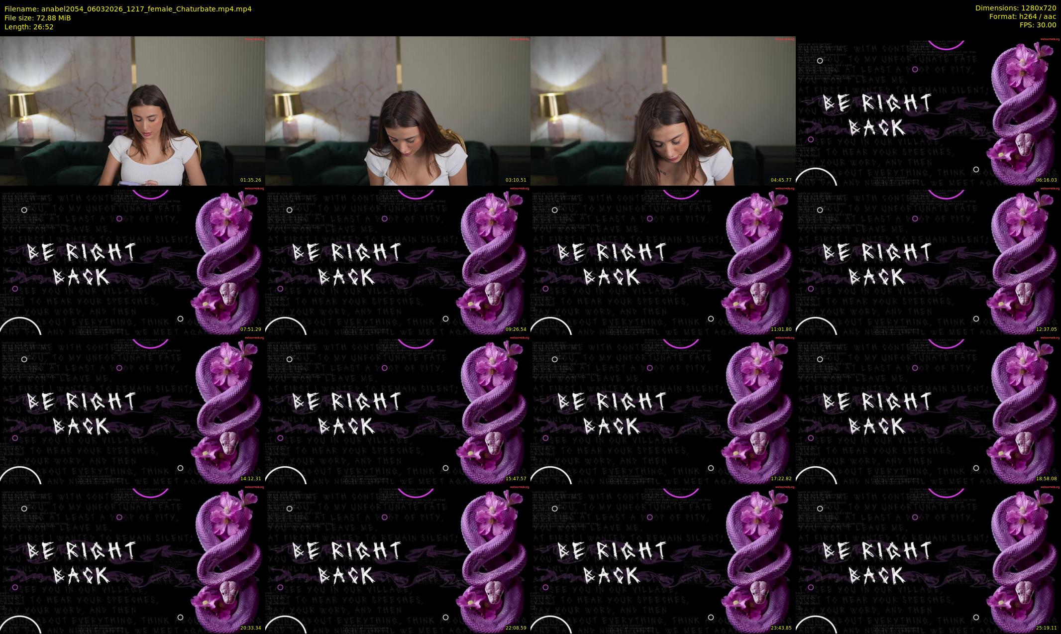 anabel2054 — 27 minute Chaturbate female cam show recording, 720p, Mar 6, 2026