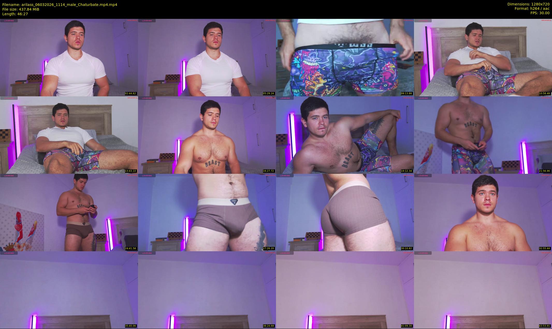arilass — 47 minute Chaturbate male cam show recording, 720p, Mar 6, 2026