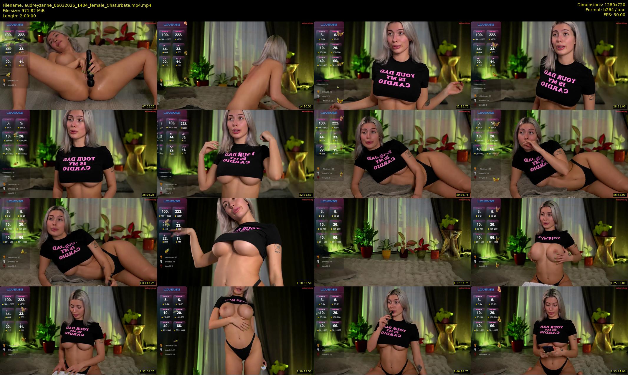 audreyzanne — 120 minute Chaturbate female cam show recording, 720p, Mar 6, 2026