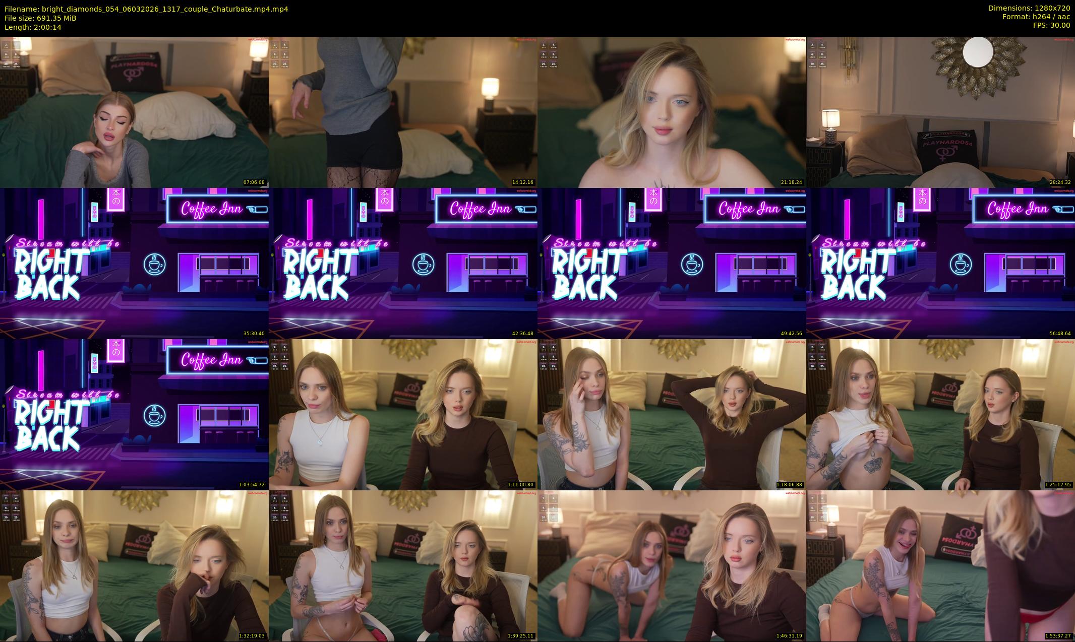 bright_diamonds_054 — 121 minute Chaturbate couple cam show recording, 720p, Mar 6, 2026