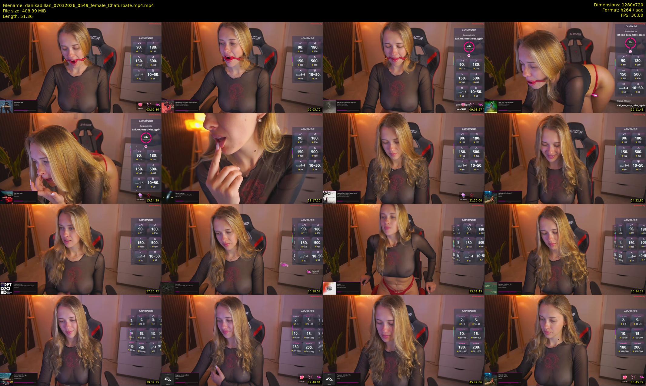 danikadillan — 52 minute Chaturbate female cam show recording, 720p, Mar 7, 2026