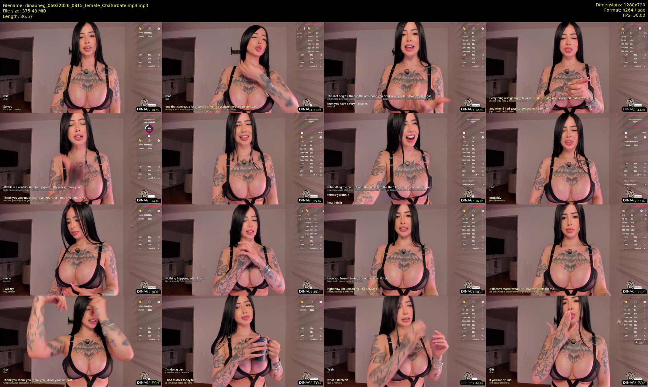 dinaoneg — 37 minute Chaturbate female cam show recording, 720p, Mar 6, 2026