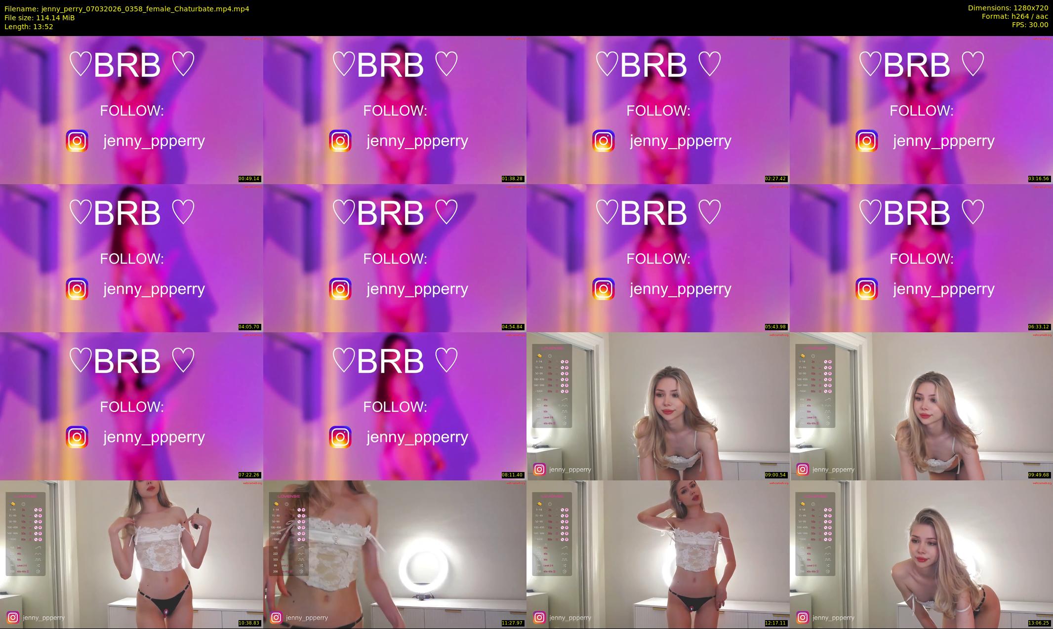 jenny_perry — 14 minute Chaturbate female cam show recording, 720p, Mar 7, 2026