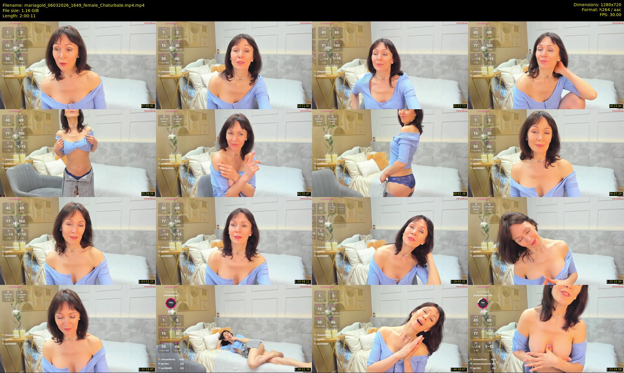 mariagold — 121 minute Chaturbate female cam show recording, 720p, Mar 6, 2026