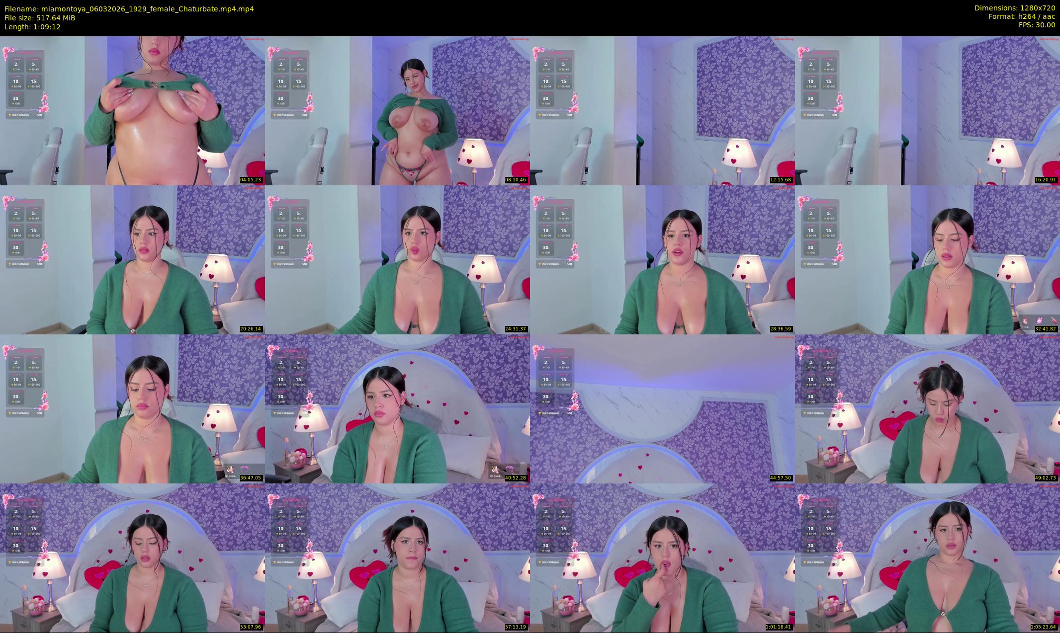 miamontoya — 70 minute Chaturbate female cam show recording, 720p, Mar 6, 2026