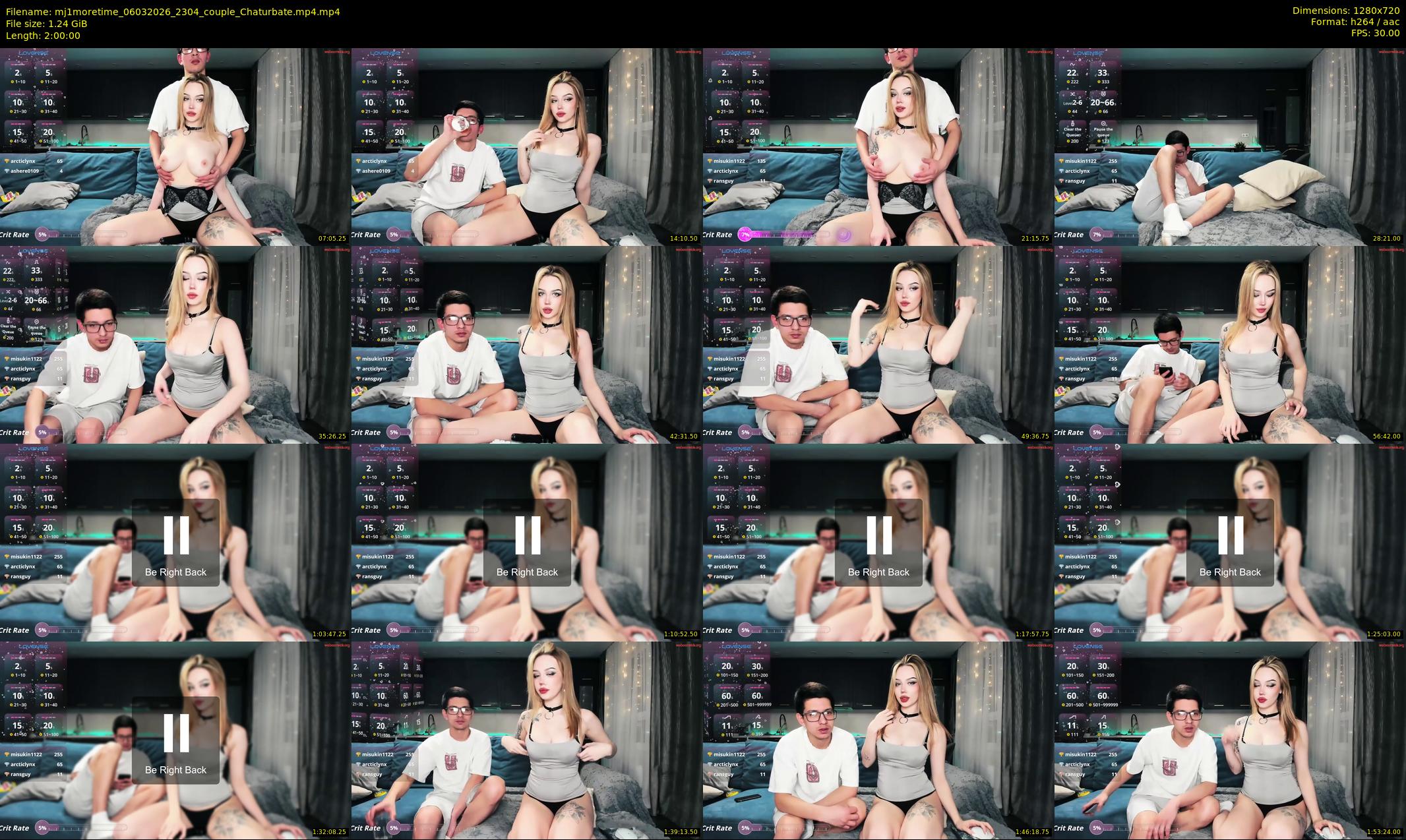 mj1moretime — 120 minute Chaturbate couple cam show recording, 720p, Mar 6, 2026