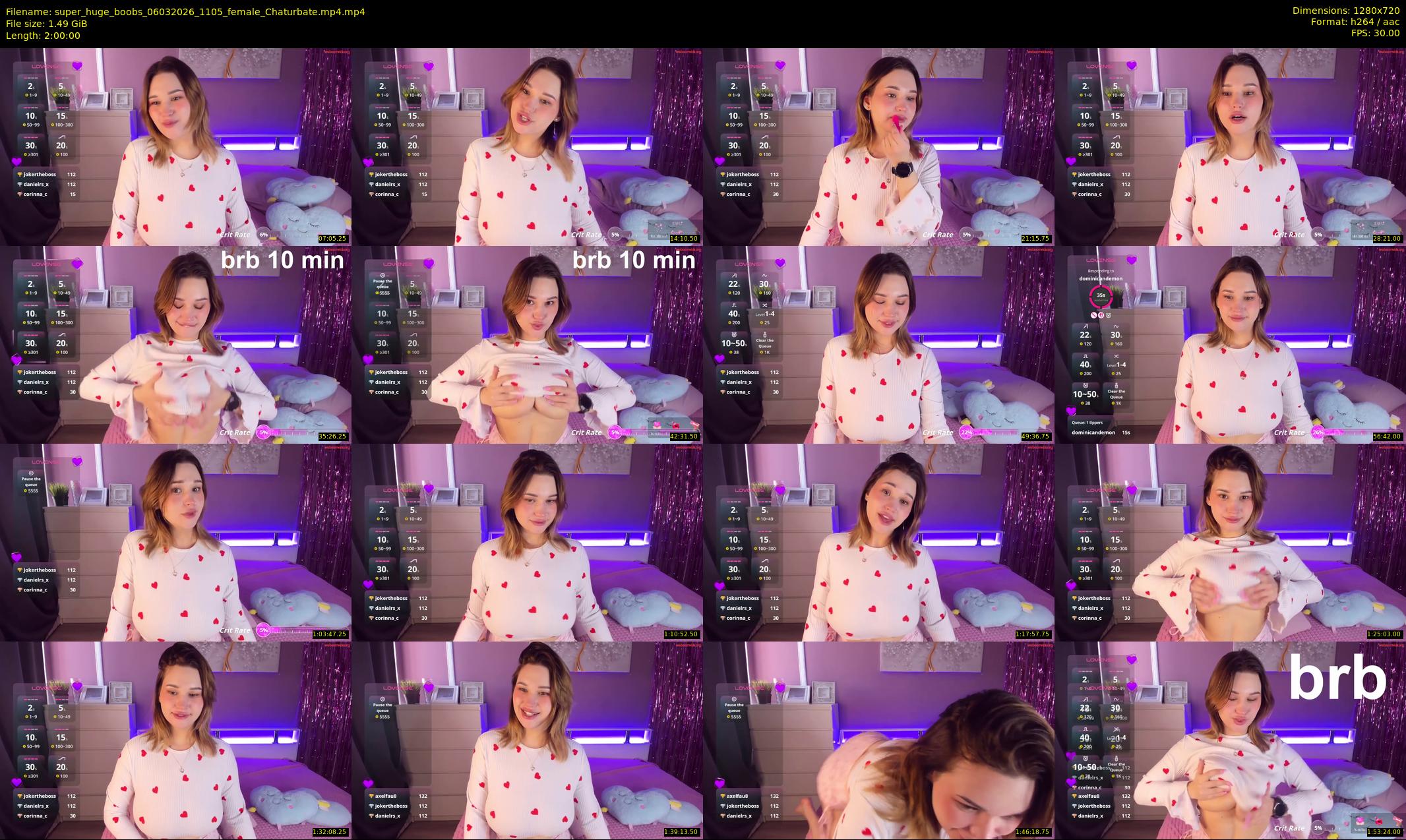 super_huge_boobs — 120 minute Chaturbate female cam show recording, 720p, Mar 6, 2026
