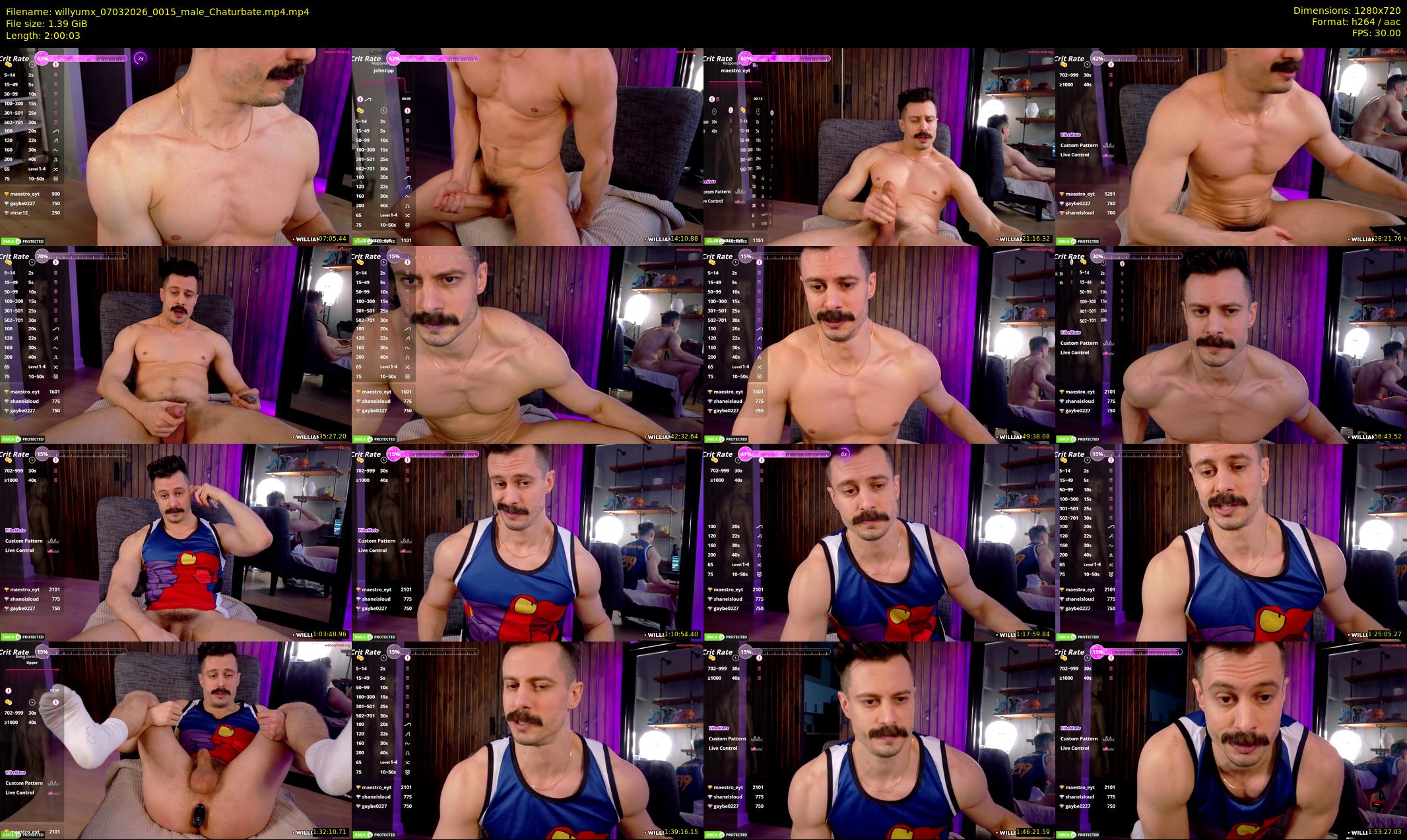 willyumx — 121 minute Chaturbate male cam show recording, 720p, Mar 7, 2026