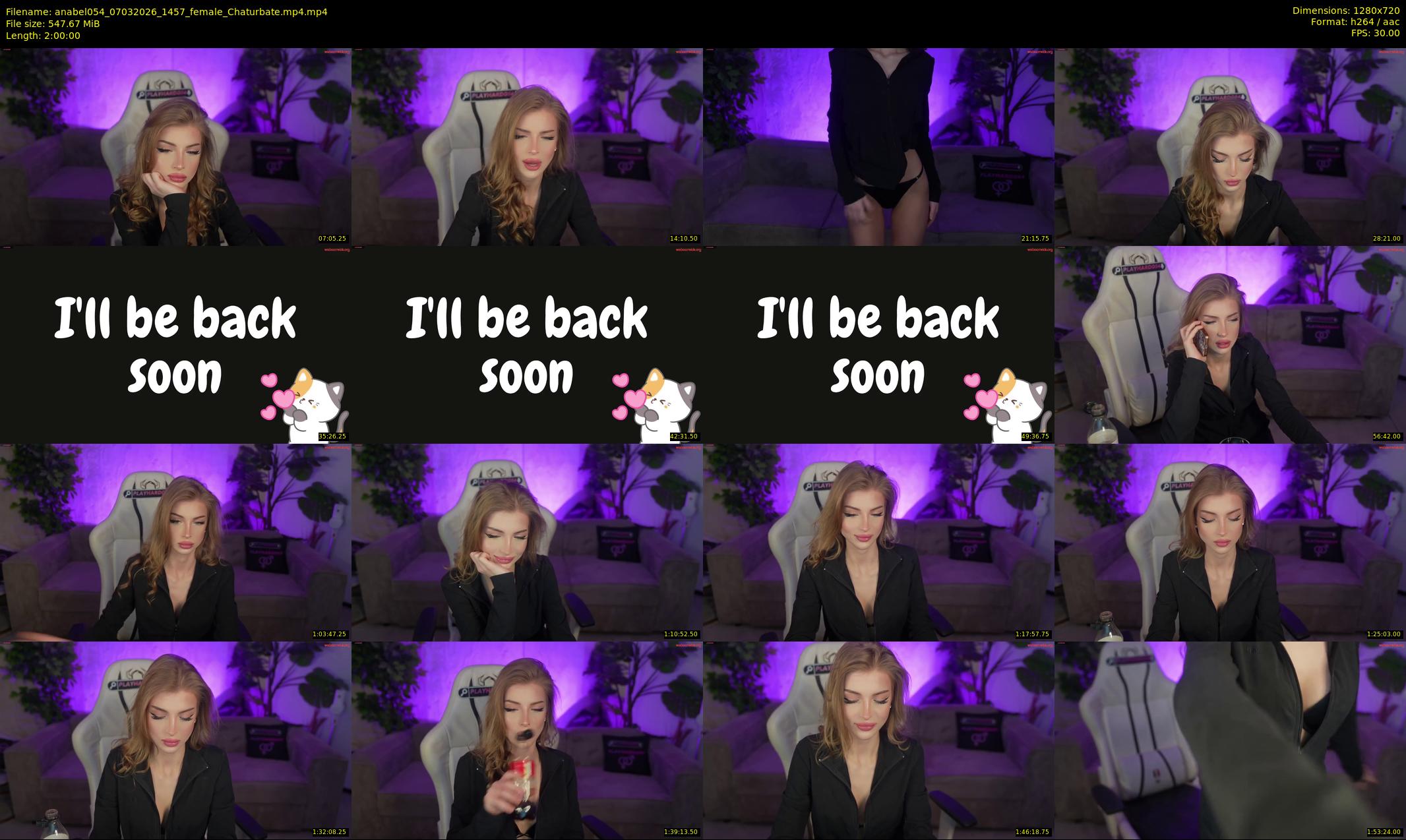 anabel054 — 120 minute Chaturbate female cam show recording, 720p, Mar 7, 2026
