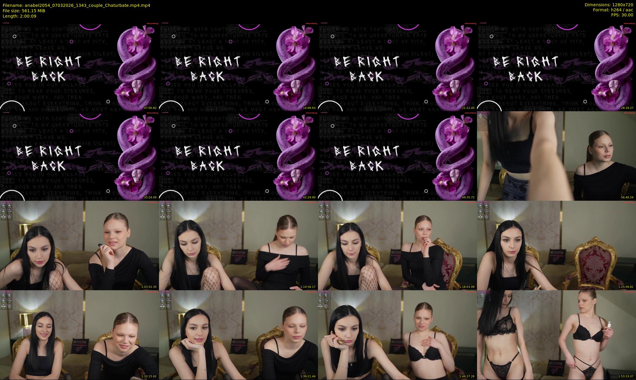 anabel2054 — 121 minute Chaturbate female cam show recording, 720p, Mar 7, 2026