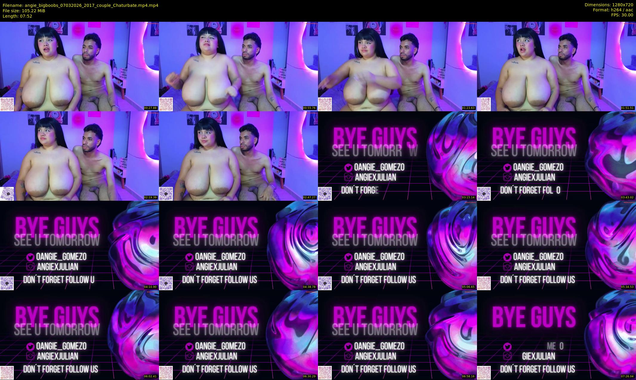 angie_bigboobs — 8 minute Chaturbate female cam show recording, 720p, Mar 7, 2026