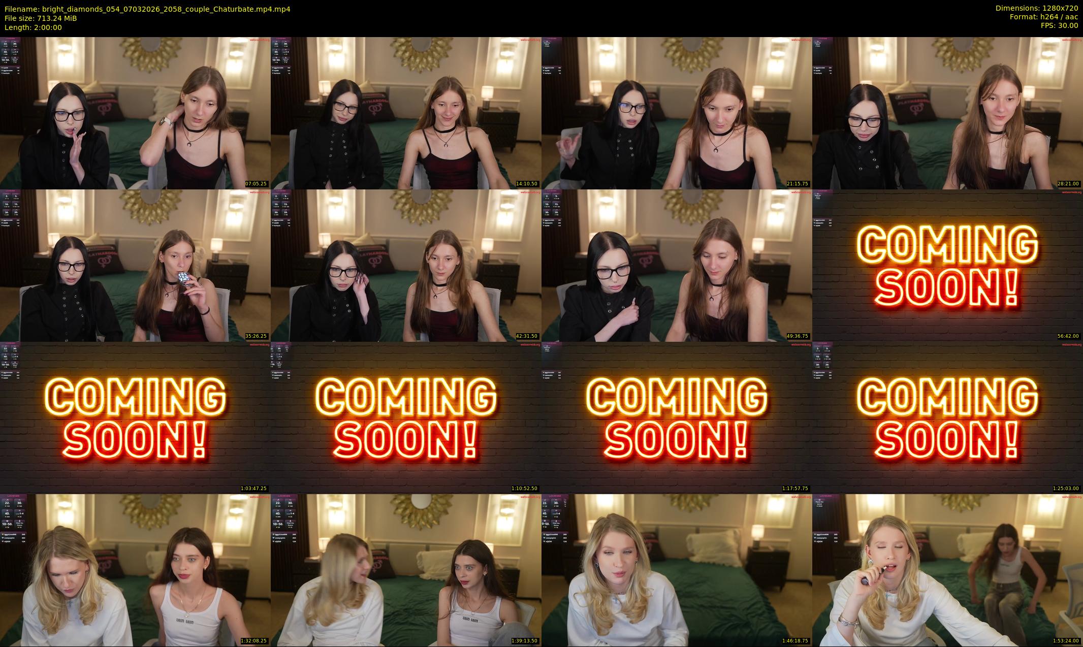 bright_diamonds_054 — 120 minute Chaturbate couple cam show recording, 720p, Mar 7, 2026