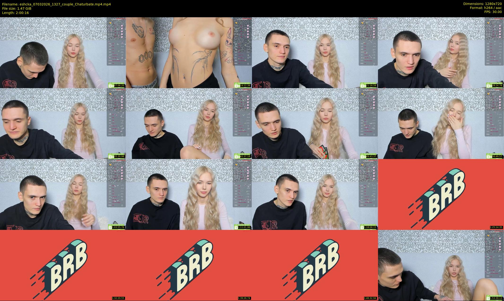 eshcka — 121 minute Chaturbate couple cam show recording, 720p, Mar 7, 2026