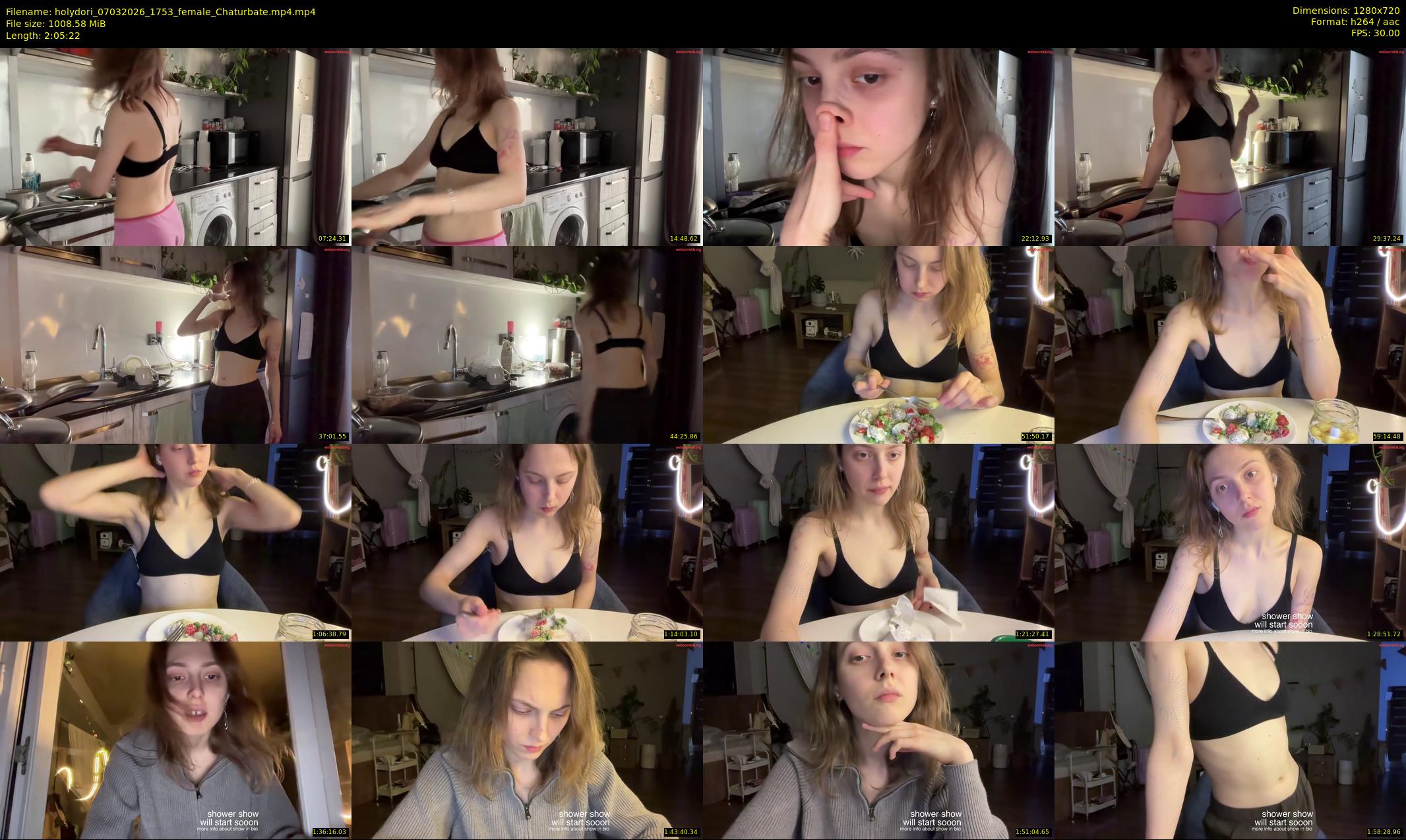 holydori — 126 minute Chaturbate female cam show recording, 720p, Mar 7, 2026