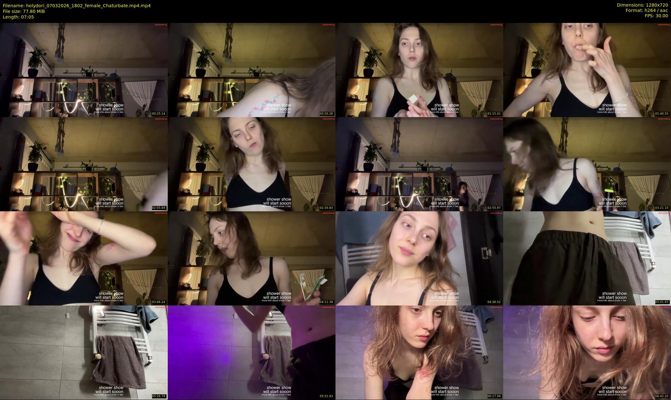 holydori — 8 minute Chaturbate female cam show recording, 720p, Mar 7, 2026