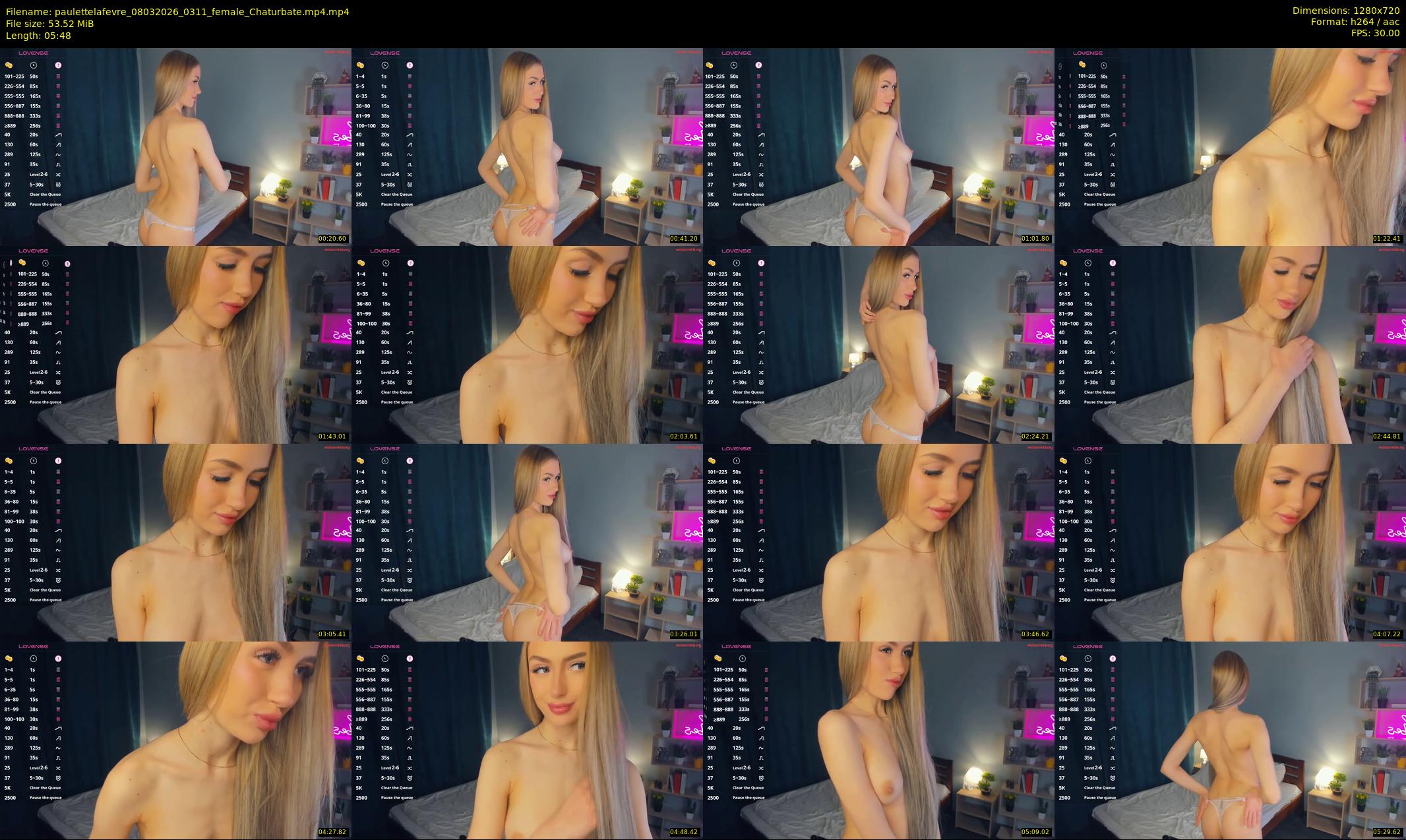 paulettelafevre — 6 minute Chaturbate female cam show recording, 720p, Mar 8, 2026