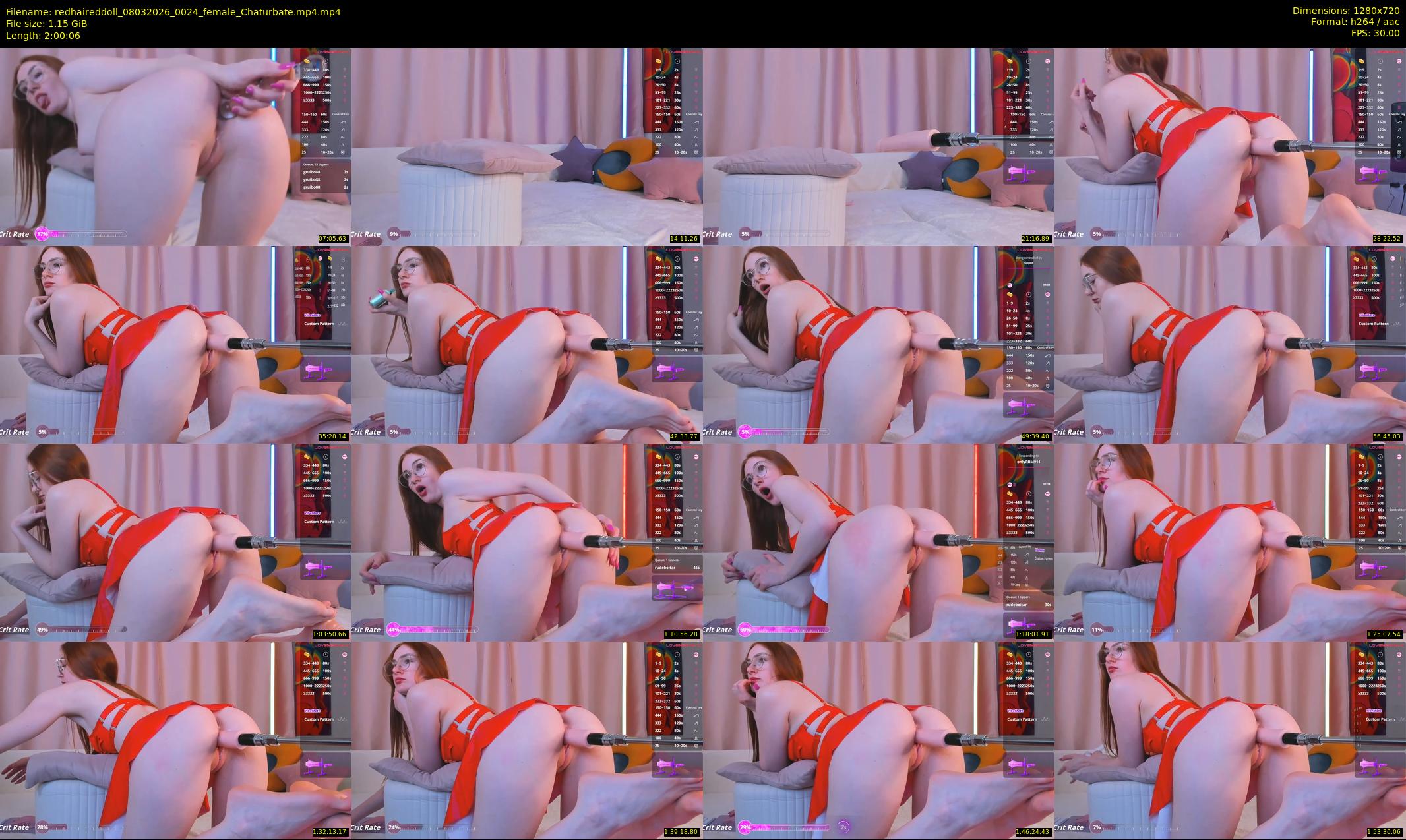 redhaireddoll — 121 minute Chaturbate female cam show recording, 720p, Mar 8, 2026