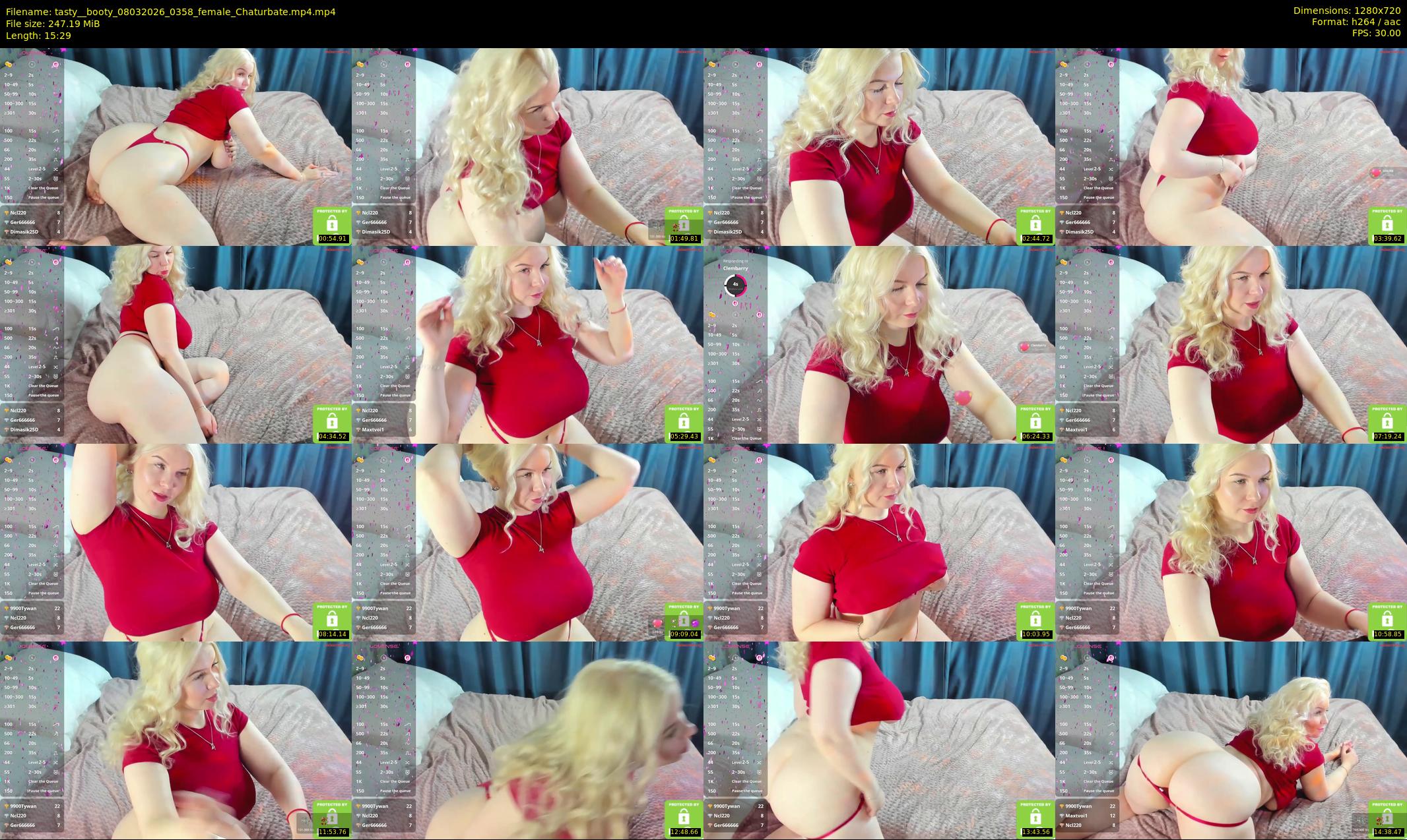 tasty__booty — 16 minute Chaturbate female cam show recording, 720p, Mar 8, 2026