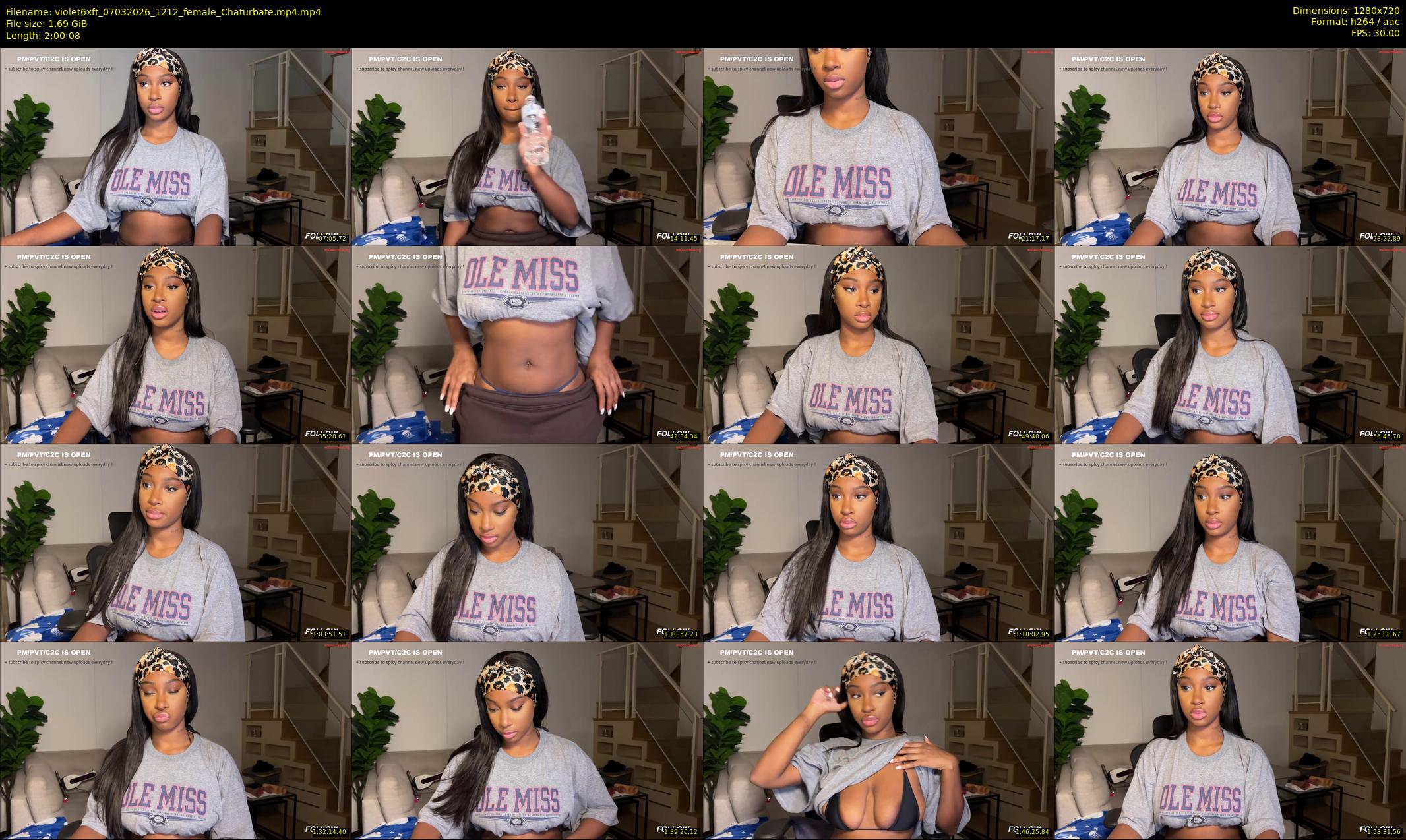 violet6xft — 121 minute Chaturbate female cam show recording, 720p, Mar 7, 2026