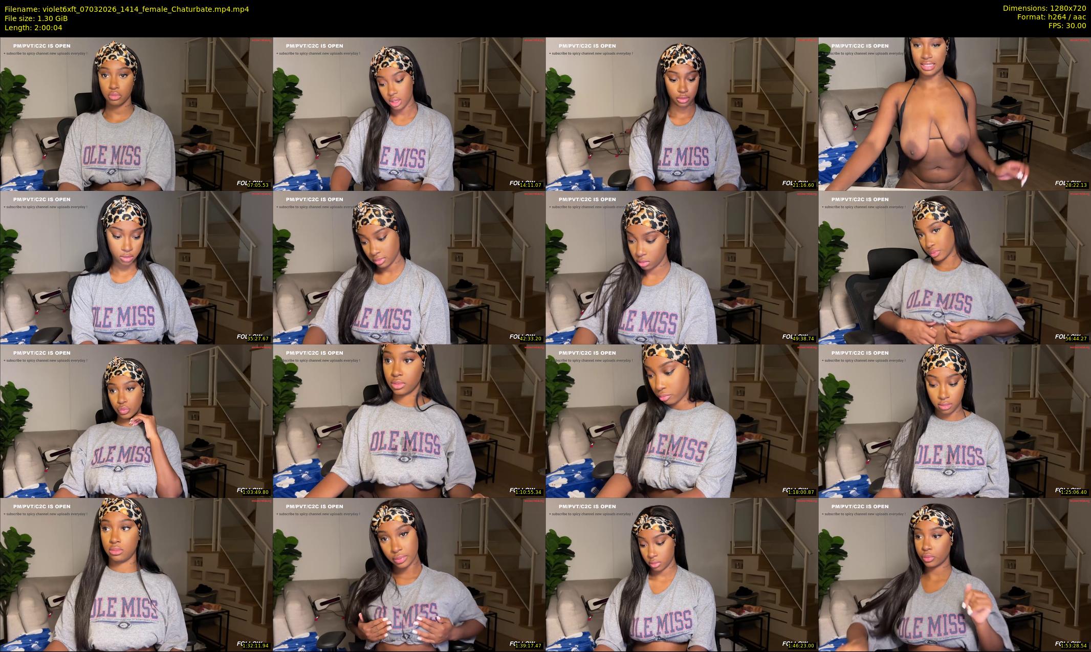 violet6xft — 121 minute Chaturbate female cam show recording, 720p, Mar 7, 2026