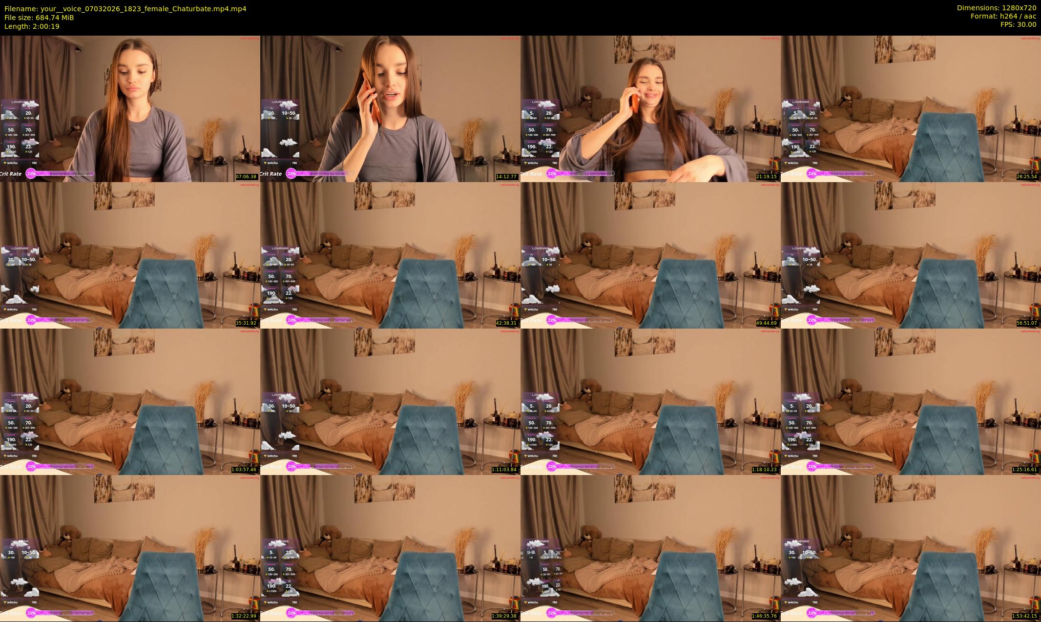your__voice — 121 minute Chaturbate female cam show recording, 720p, Mar 7, 2026