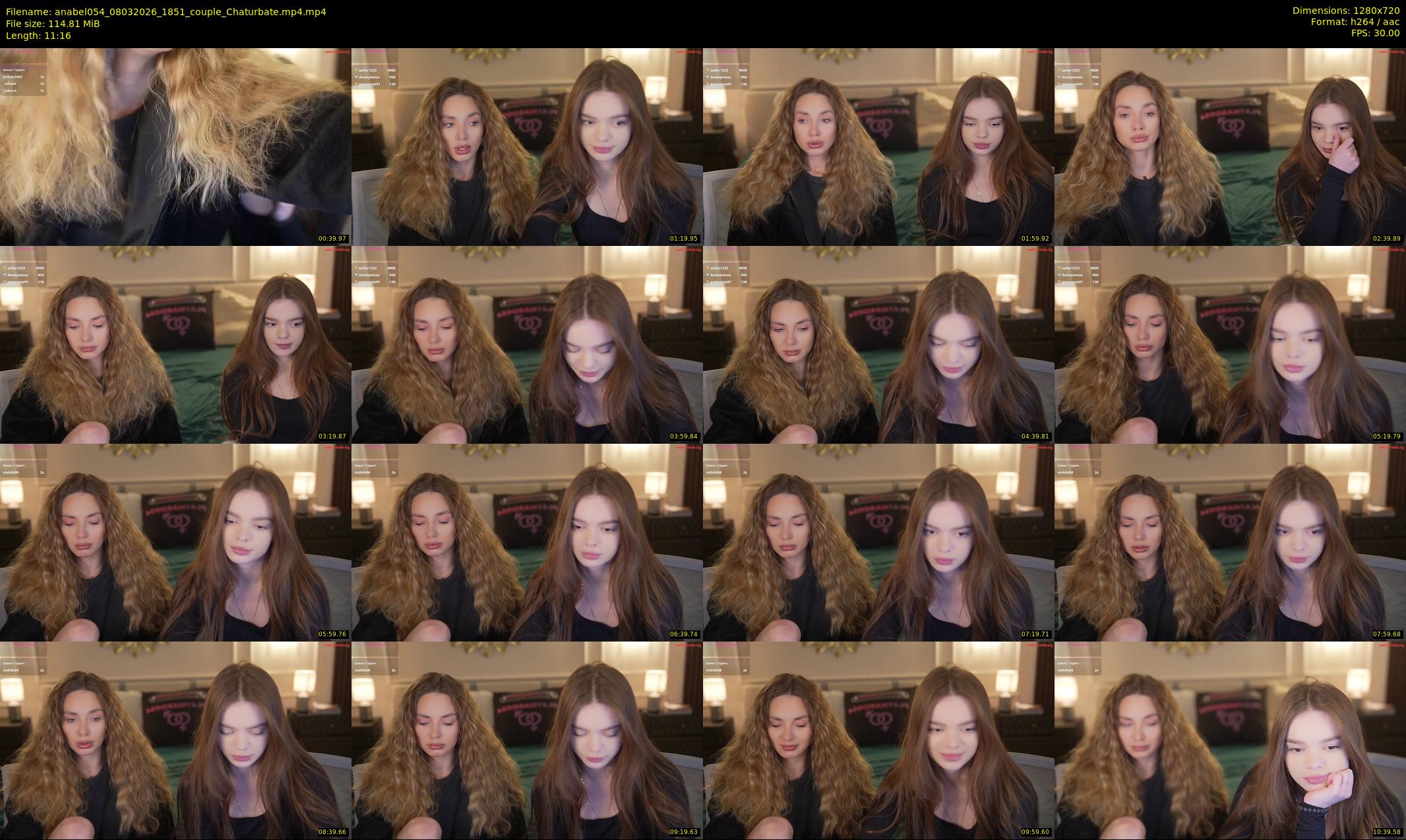 anabel054 — 12 minute Chaturbate female cam show recording, 720p, Mar 8, 2026