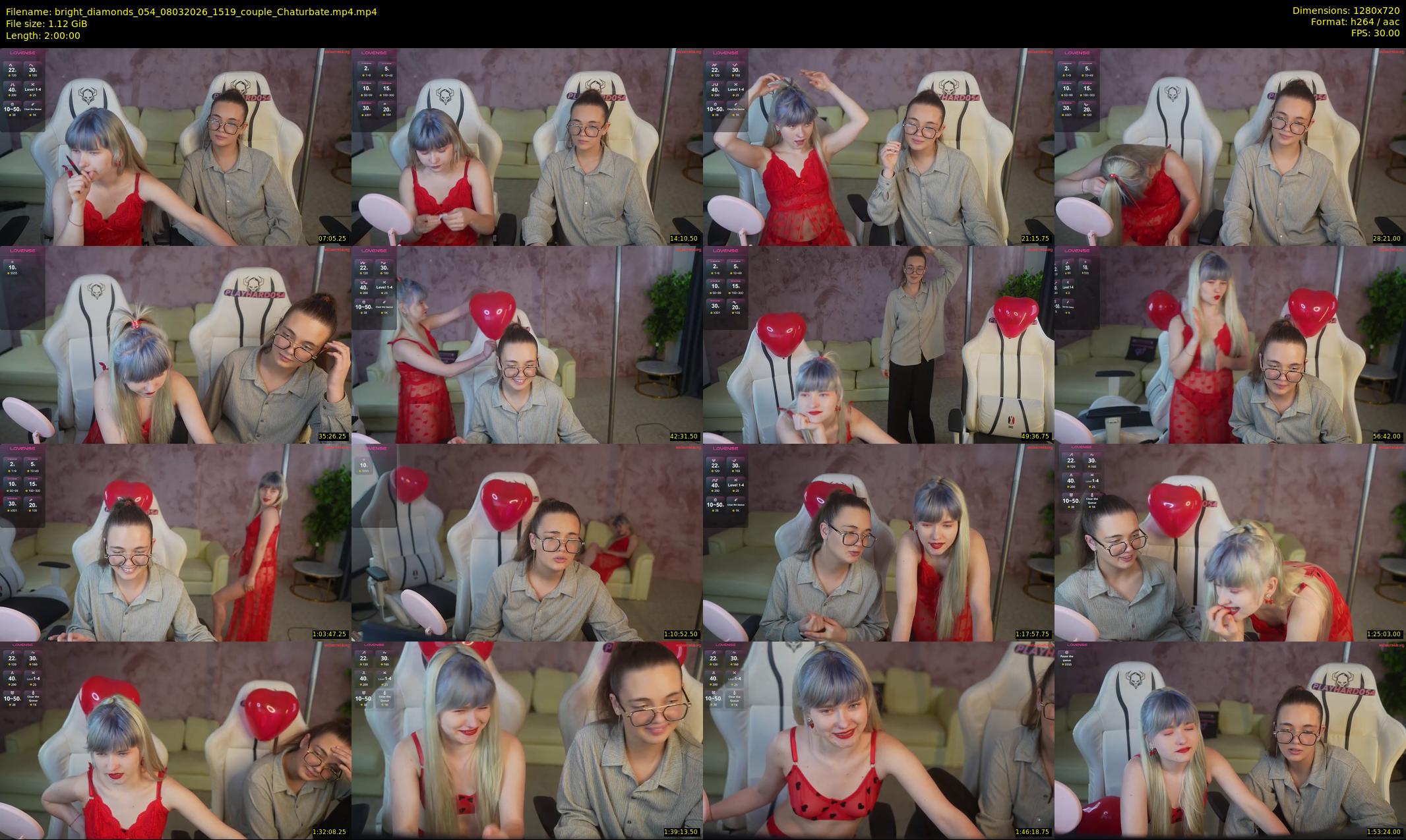bright_diamonds_054 — 120 minute Chaturbate couple cam show recording, 720p, Mar 8, 2026
