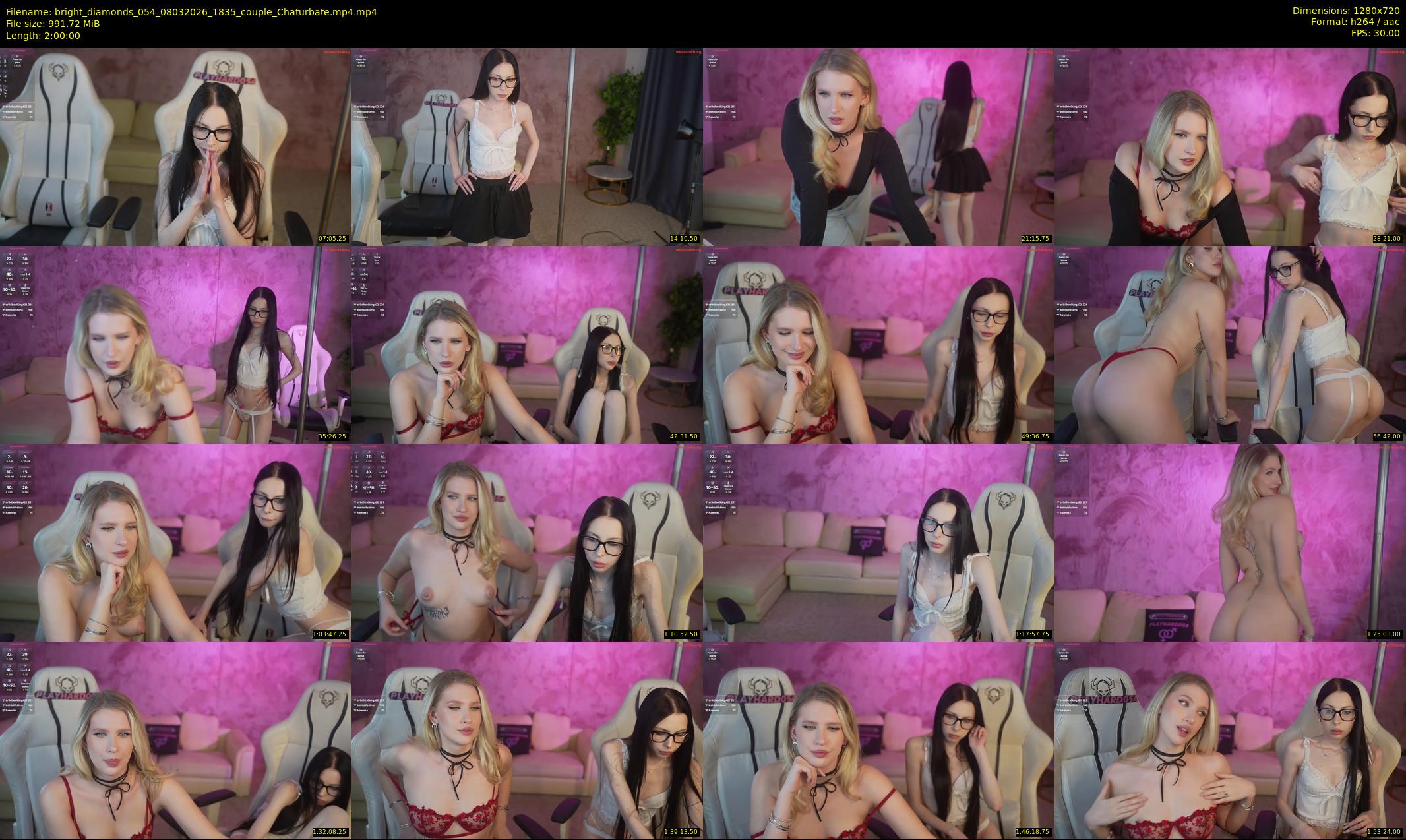 bright_diamonds_054 — 120 minute Chaturbate couple cam show recording, 720p, Mar 8, 2026