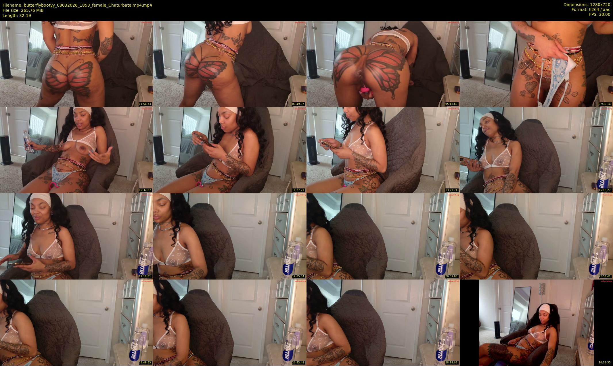 butterflybootyy — 33 minute Chaturbate female cam show recording, 720p, Mar 8, 2026