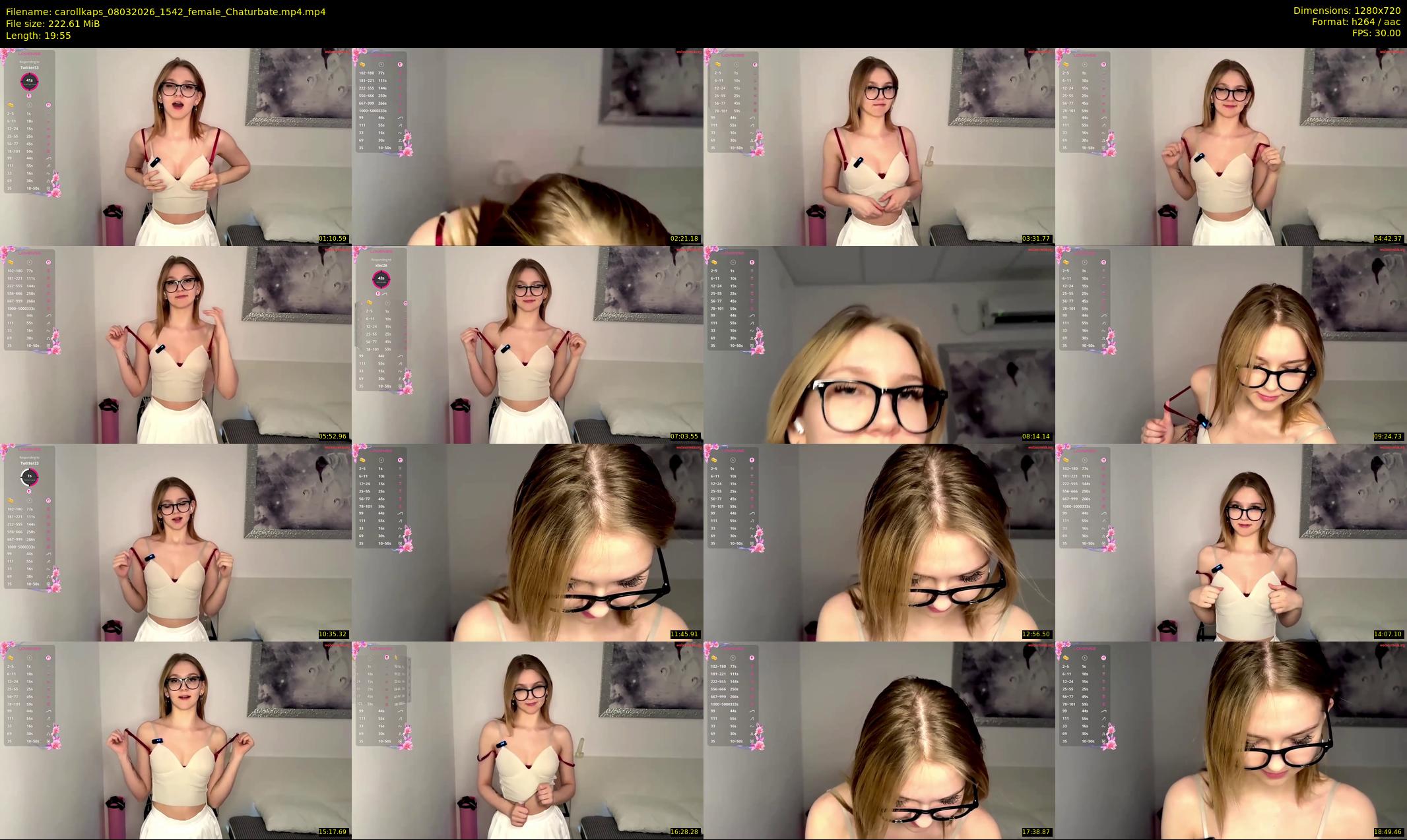 carollkaps — 20 minute Chaturbate female cam show recording, 720p, Mar 8, 2026