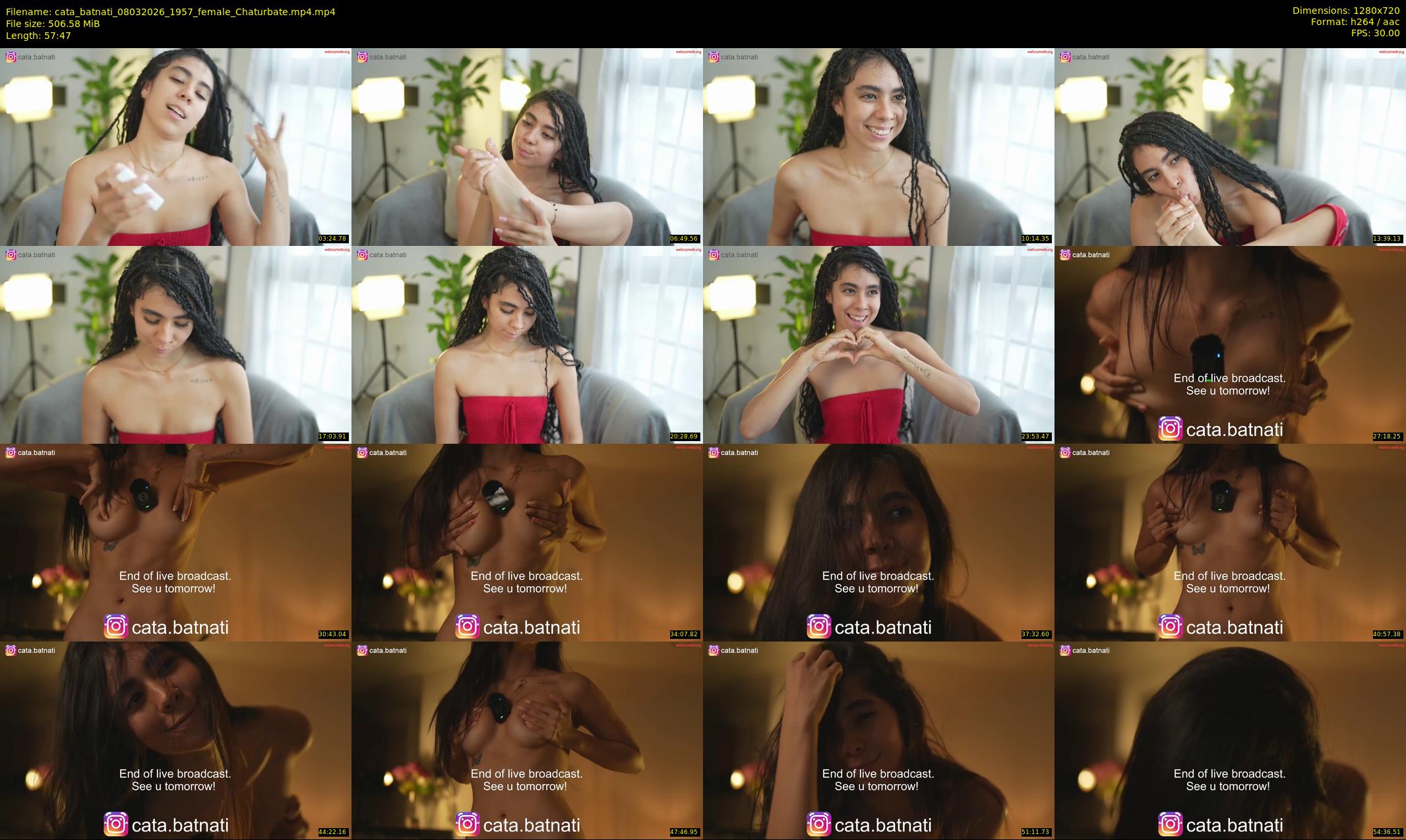 cata_batnati — 58 minute Chaturbate female cam show recording, 720p, Mar 8, 2026