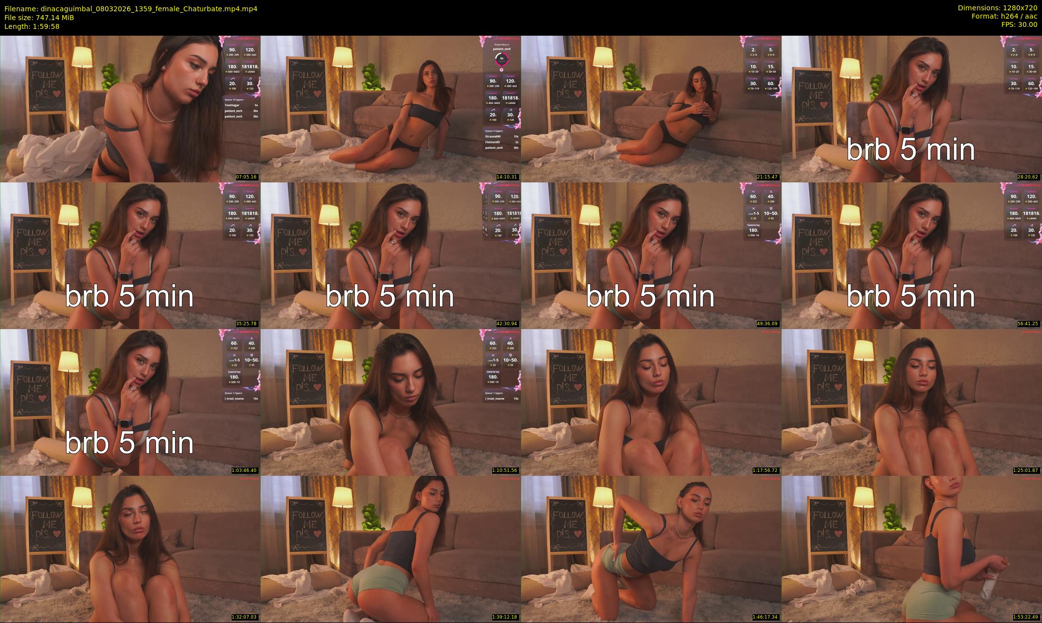 dinacaguimbal — 120 minute Chaturbate female cam show recording, 720p, Mar 8, 2026