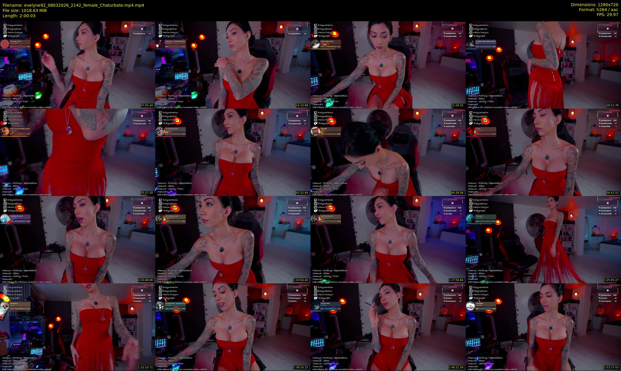 evelyne92 — 121 minute Chaturbate female cam show recording, 720p, Mar 8, 2026