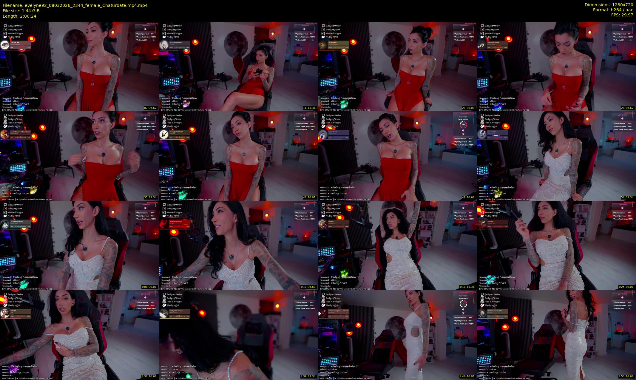 evelyne92 — 121 minute Chaturbate female cam show recording, 720p, Mar 8, 2026