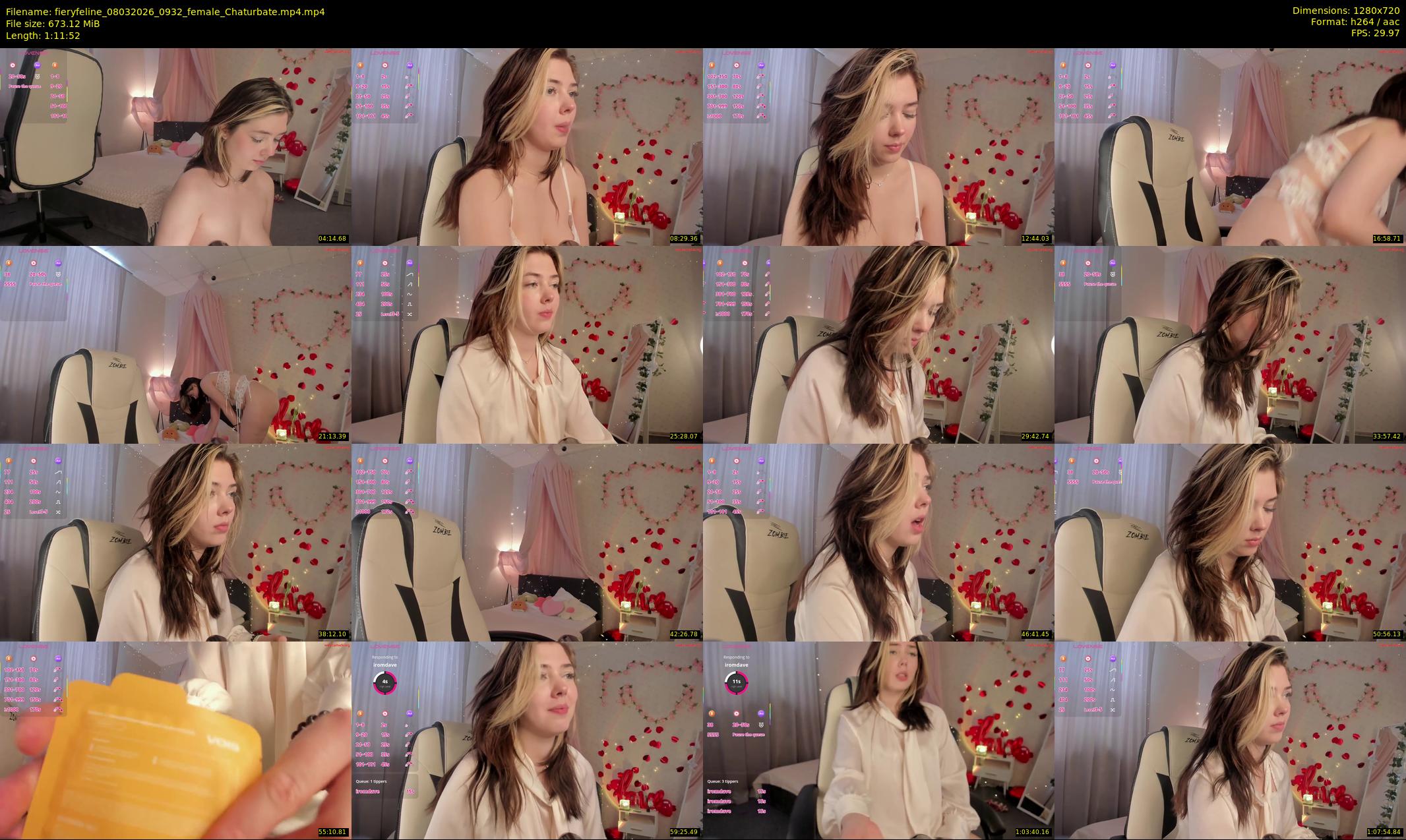fieryfeline — 72 minute Chaturbate female cam show recording, 720p, Mar 8, 2026